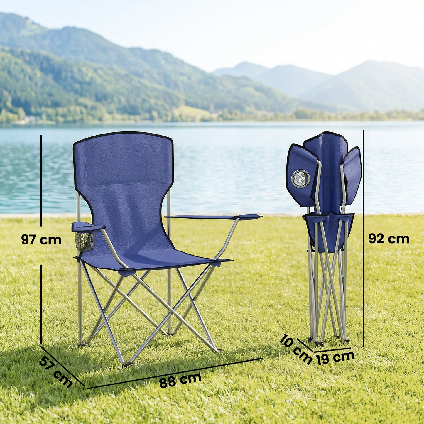 Camping Chair Set of 2 Portable Folding Outdoor Camp Chair