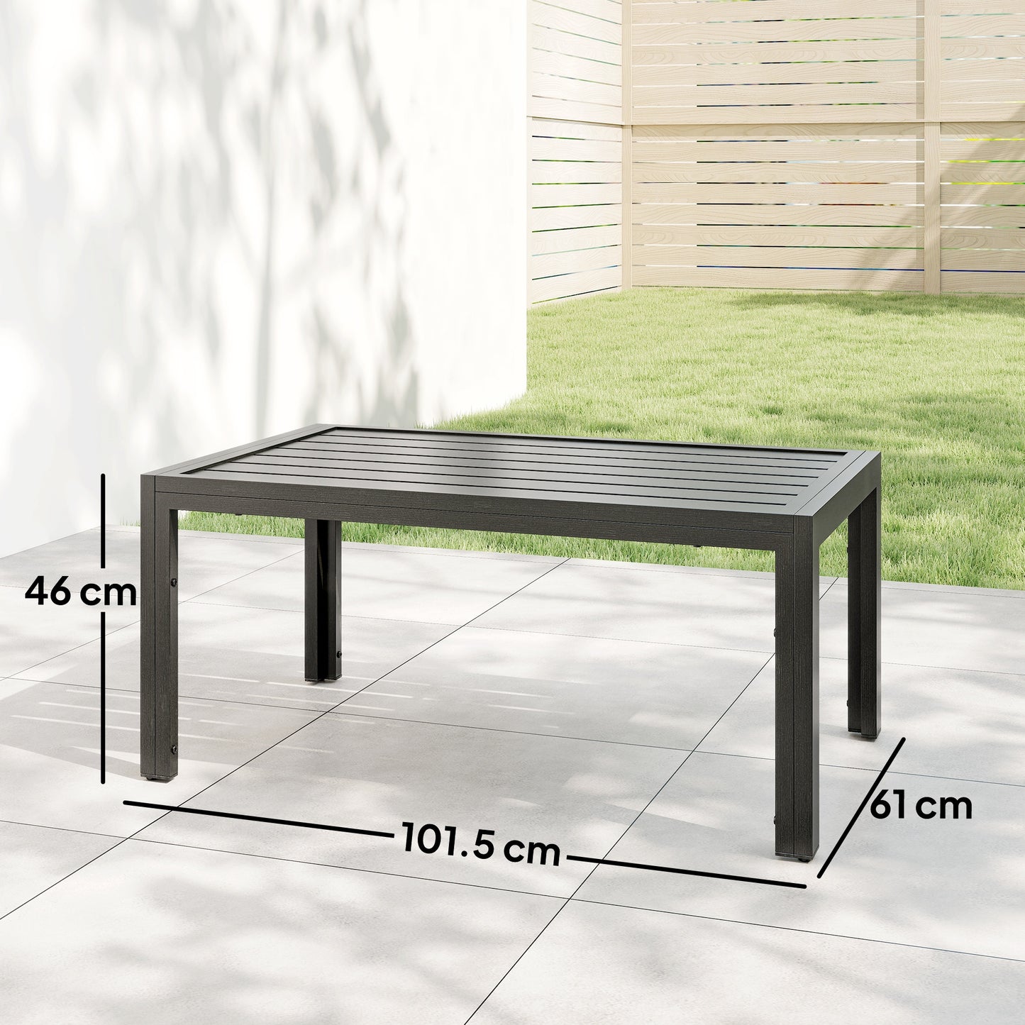 Outdoor Side Table, Rectangular Patio Coffee Side Table