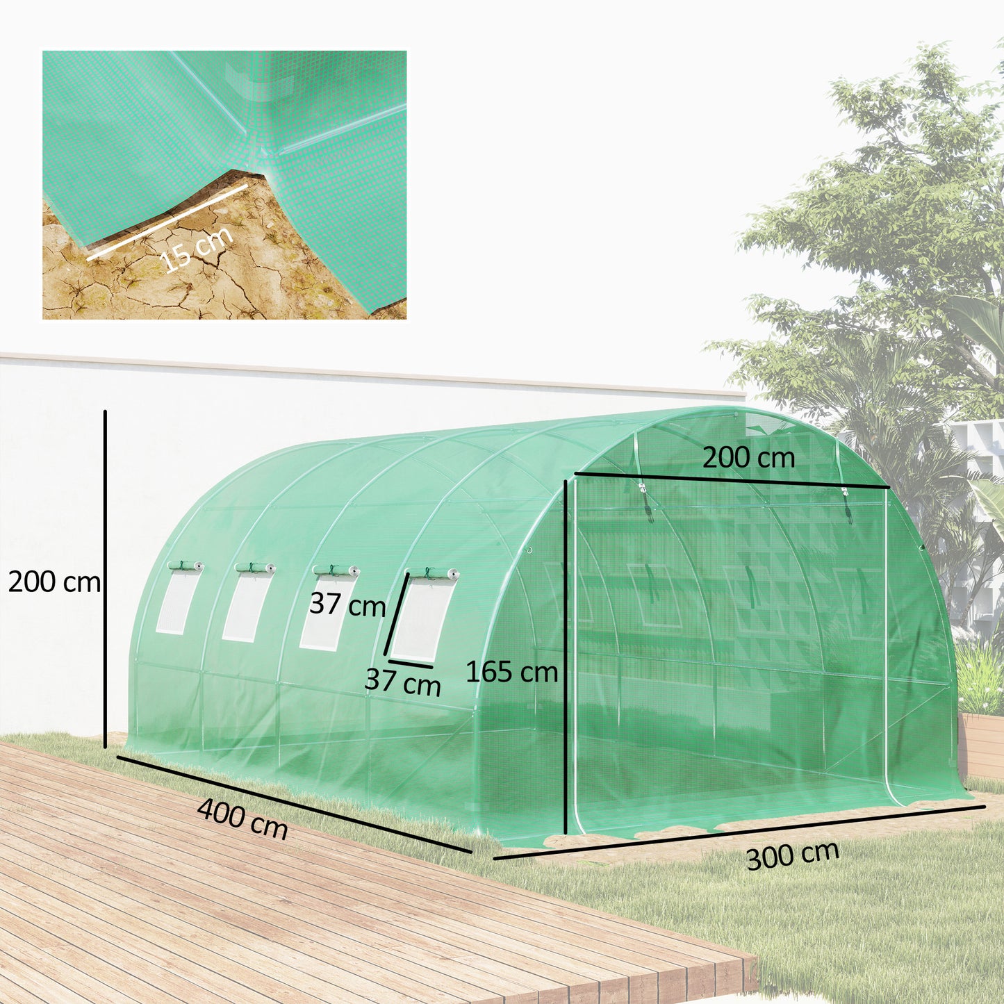 4 x 3 x 2m Polytunnel Greenhouse Replacement Cover ONLY Winter