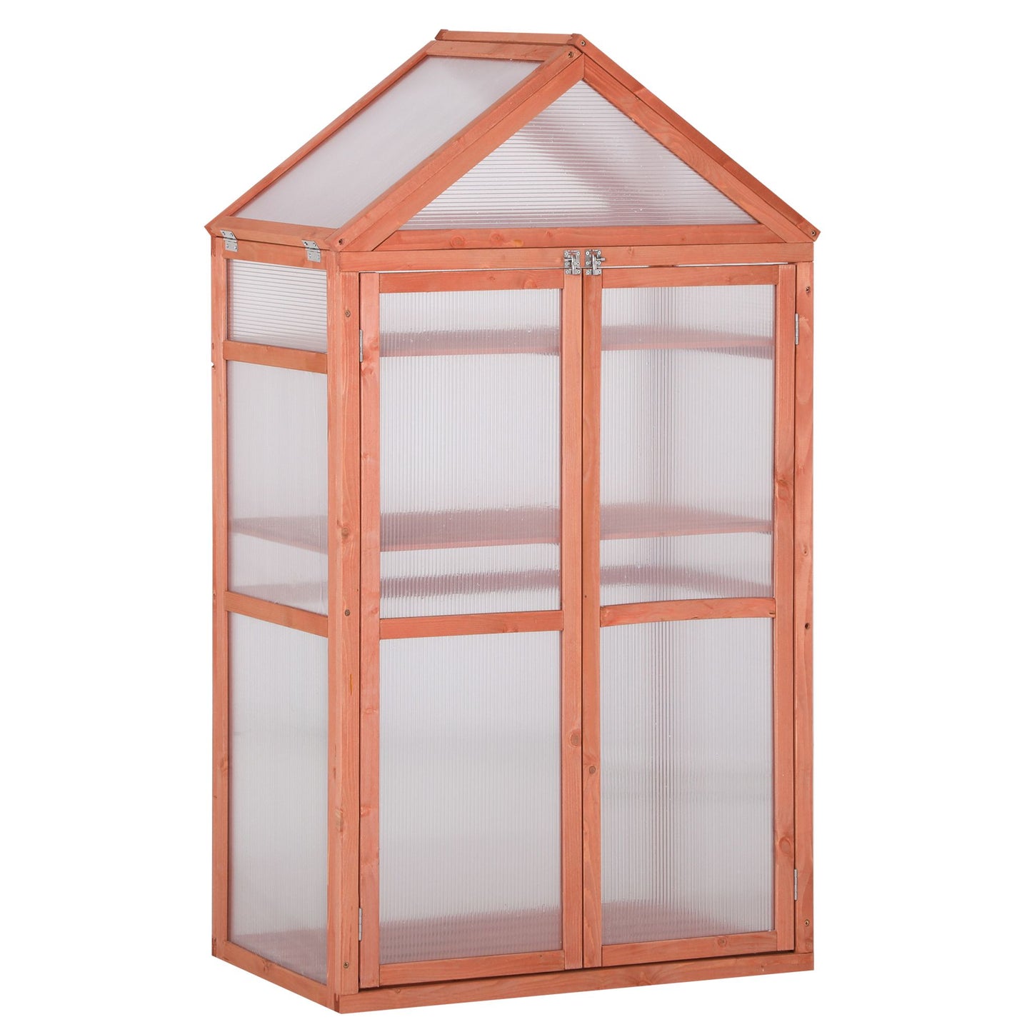 Garden Cold Frame Polycarbonate Greenhouse with Adjustable Shelves