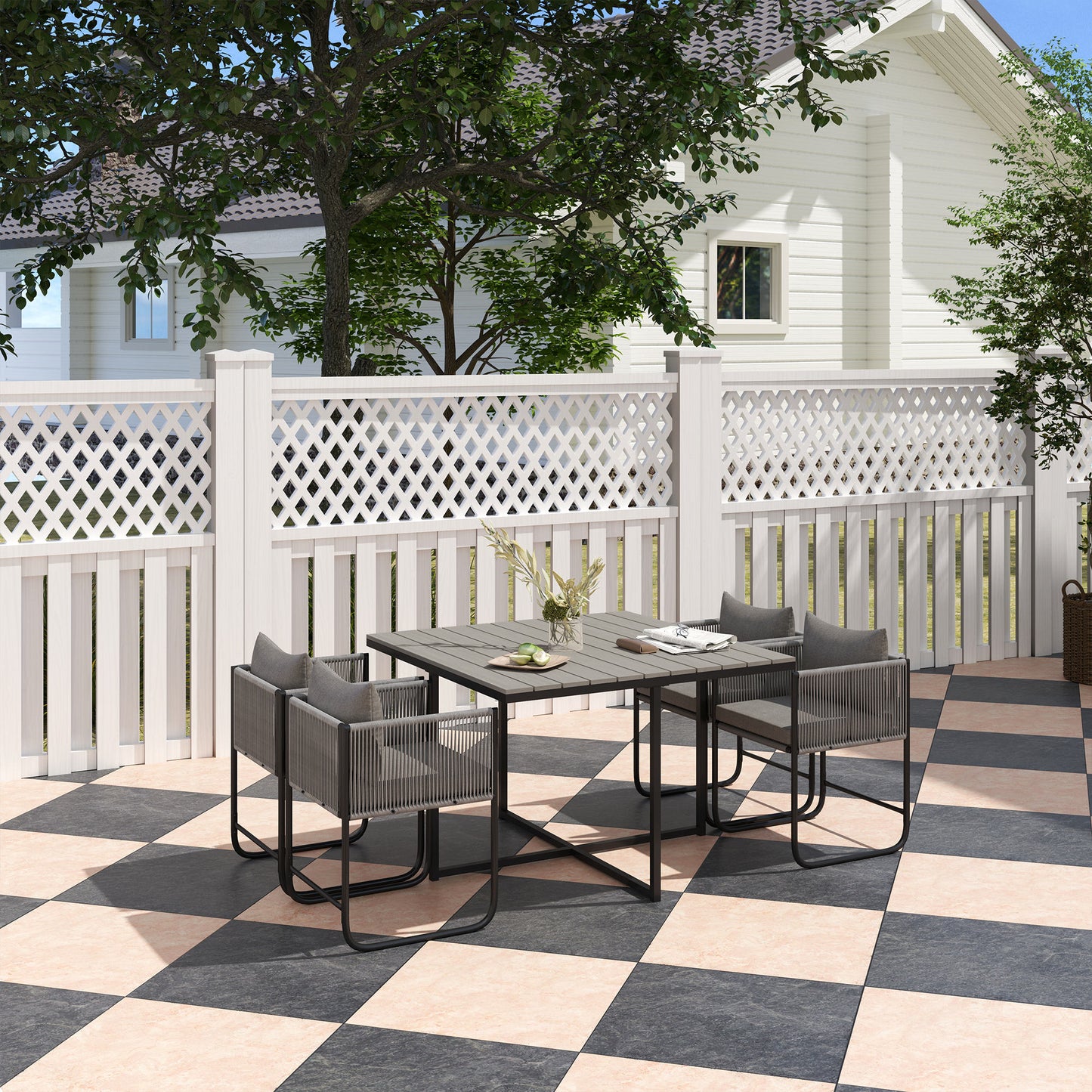 4 Seater Rattan Cube Garden Furniture Set