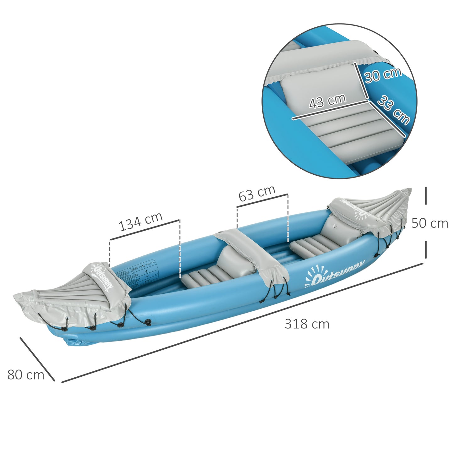 Inflatable Kayak, Two-Person Inflatable Canoe Boat Set with Air Pump