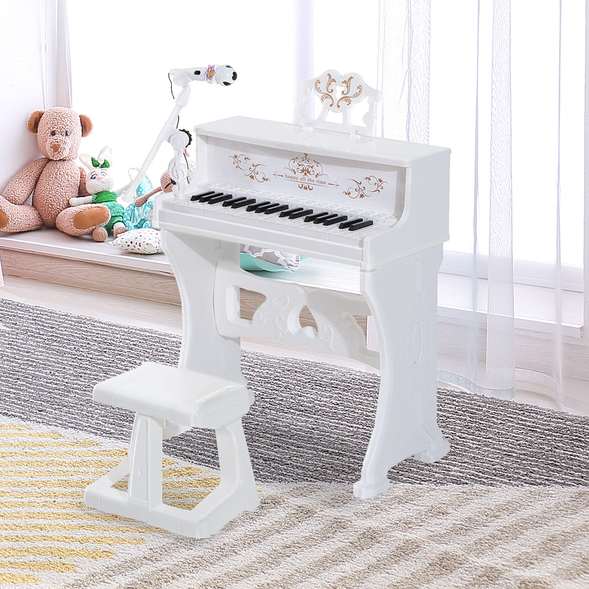 37 Keys Kids Piano Mini Electronic Keyboard Light Kids Musical