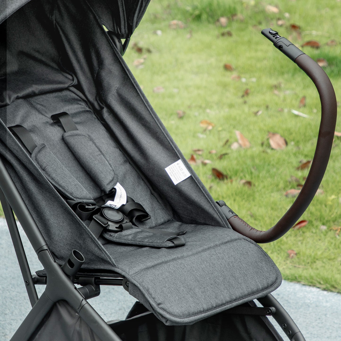 Foldable Baby Stroller with Adjustable Seat, 5-Point Harness, Canopy