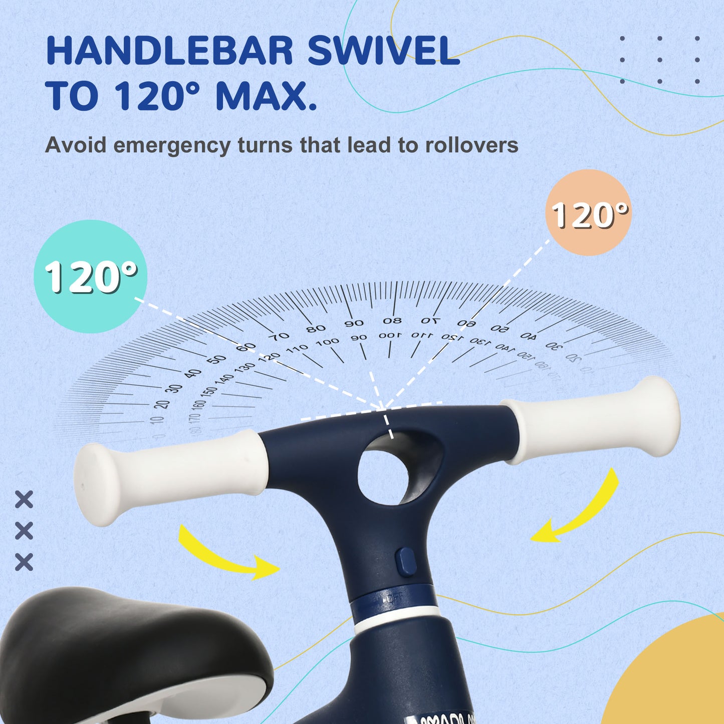 Baby Balance Bike, with Adjustable Seat, for 1.5-3 Years
