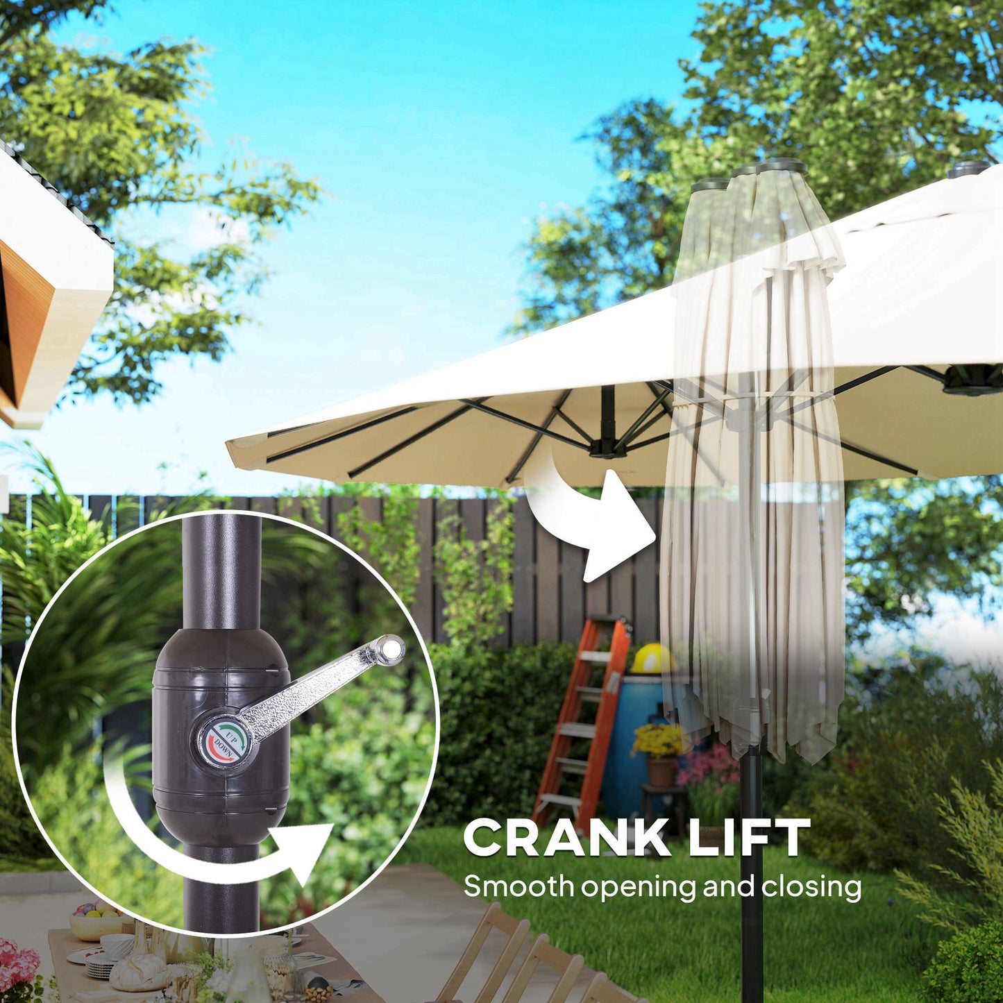 4.6m Double Garden Parasol