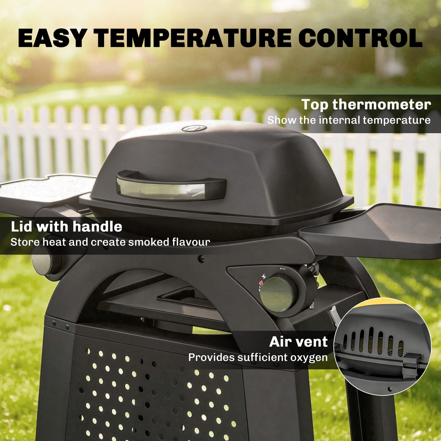 2 Burner Gas Grill with 2 Side Tables