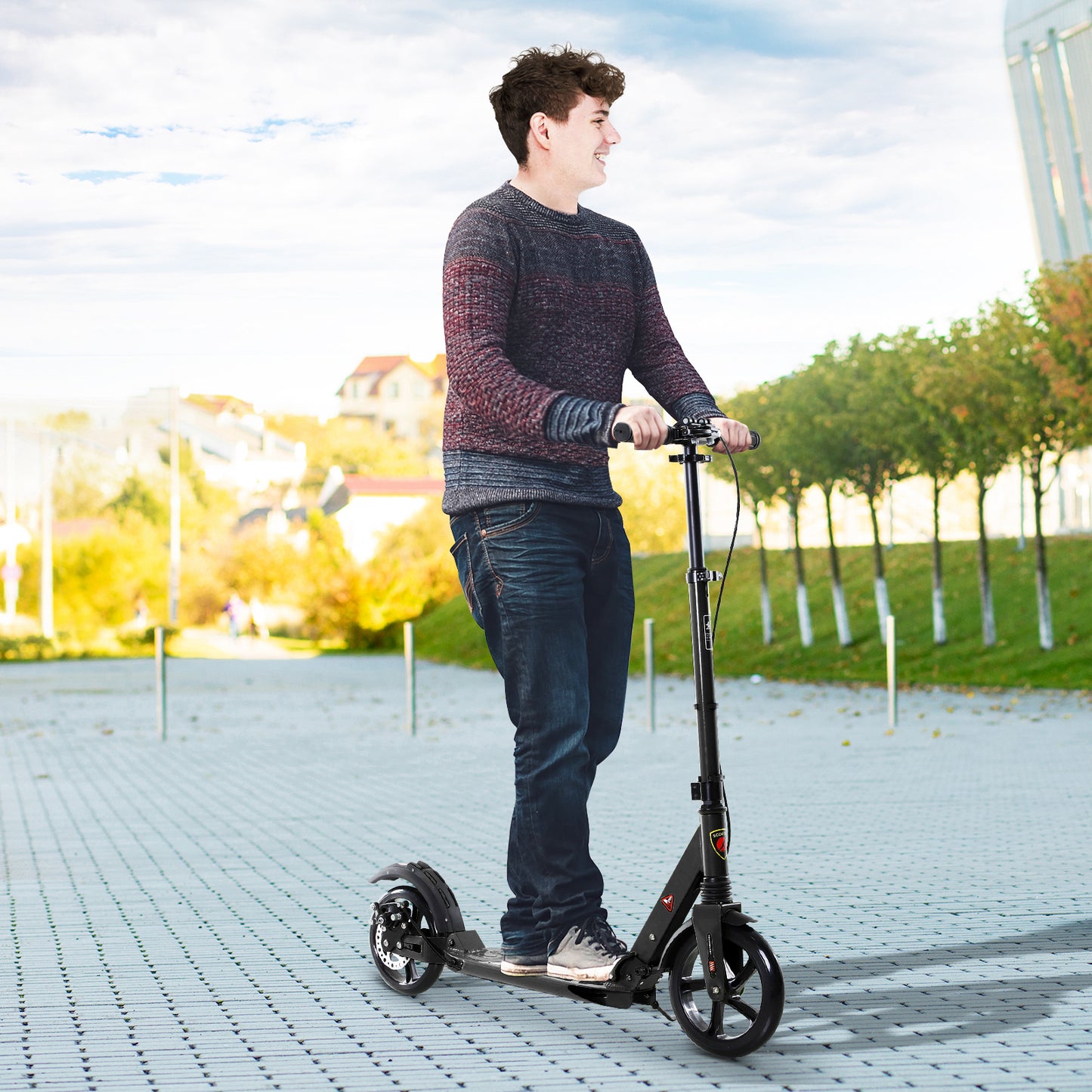 Kick Scooter, Folding 2 Wheel Scooter with Dual Brake System