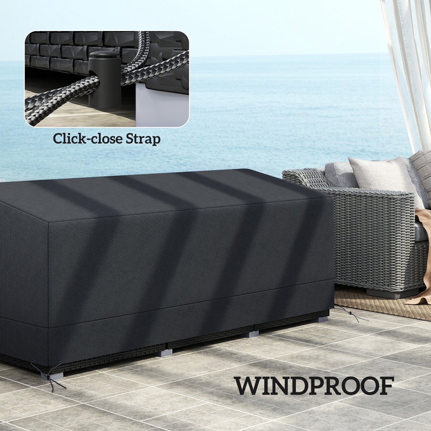 Rectangular Patio Garden Furniture Cover Waterproof