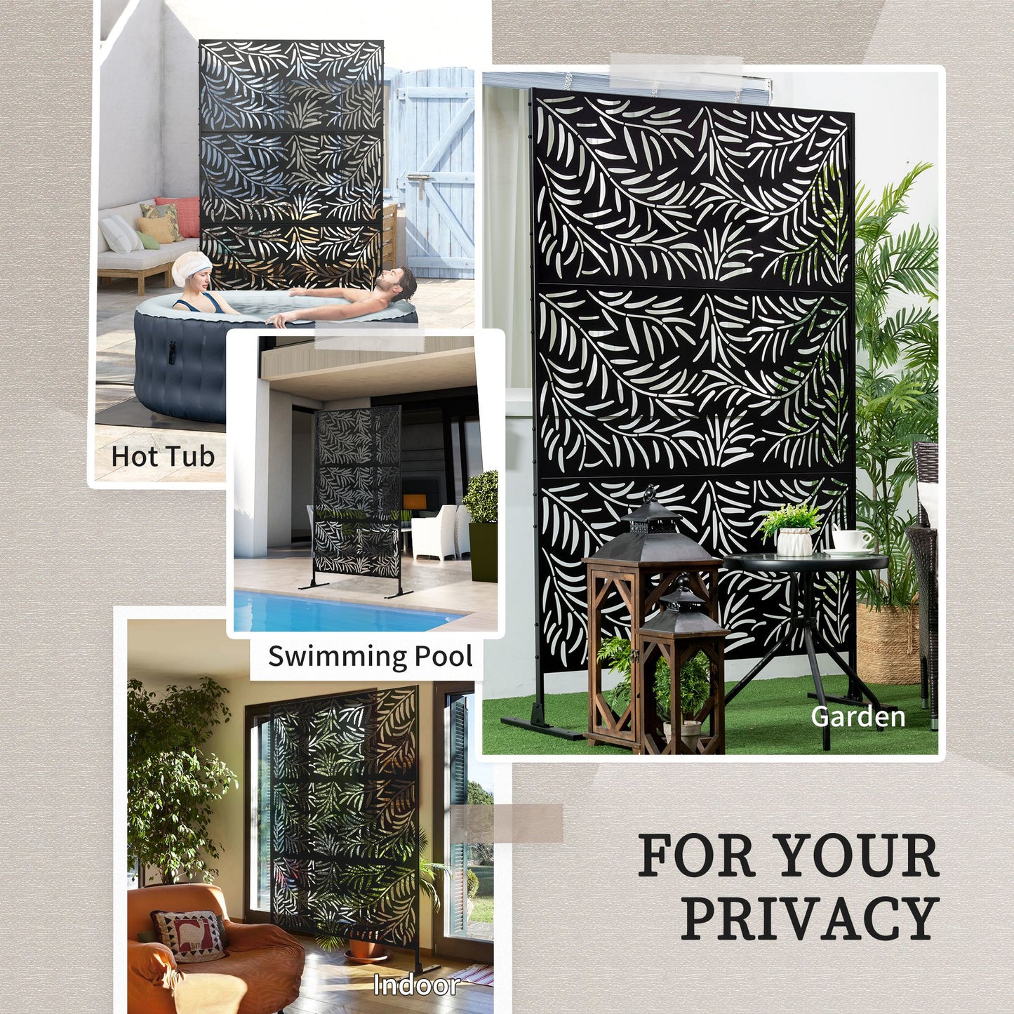 Decorative Privacy Screen with Stand
