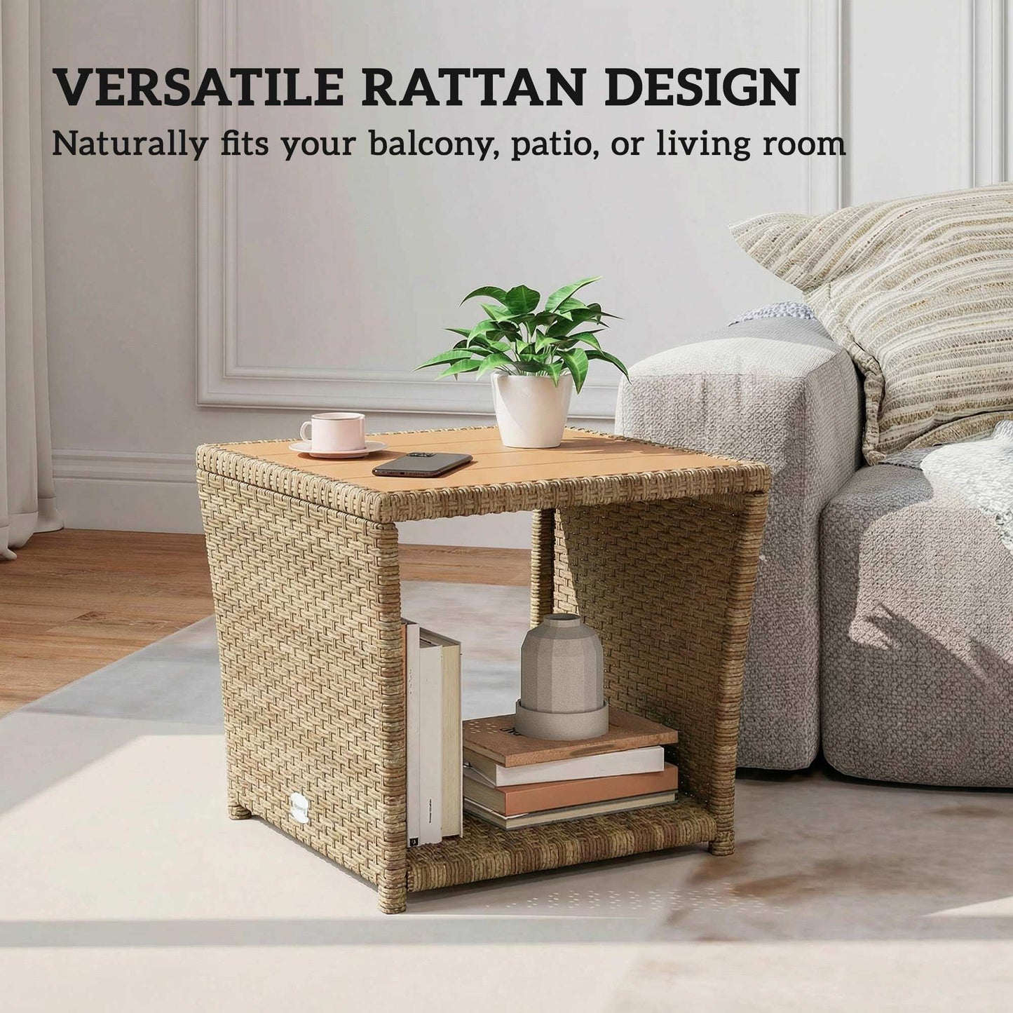 Side Table 2-Tier Outdoor Coffee Table