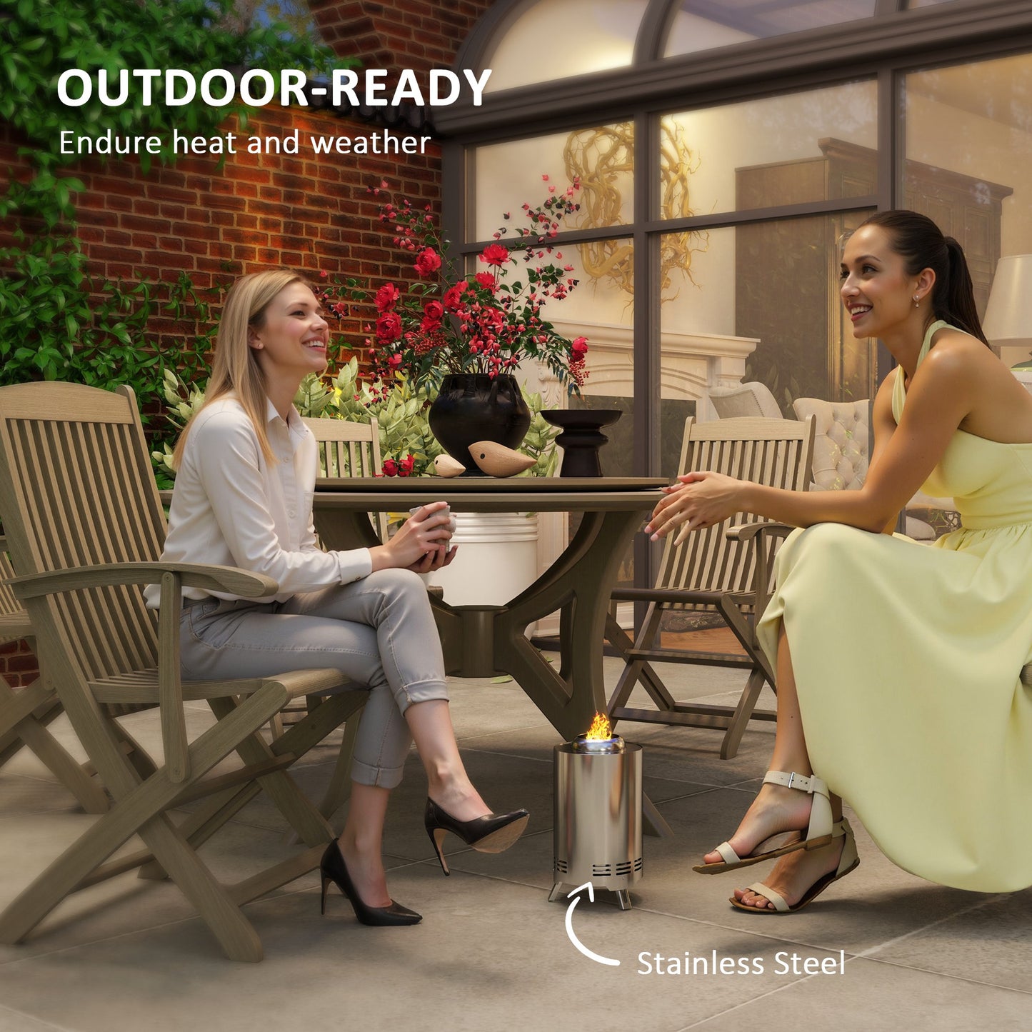 Smokeless Fire Pit, 16 x 16 cm Stainless Steel Portable Wood