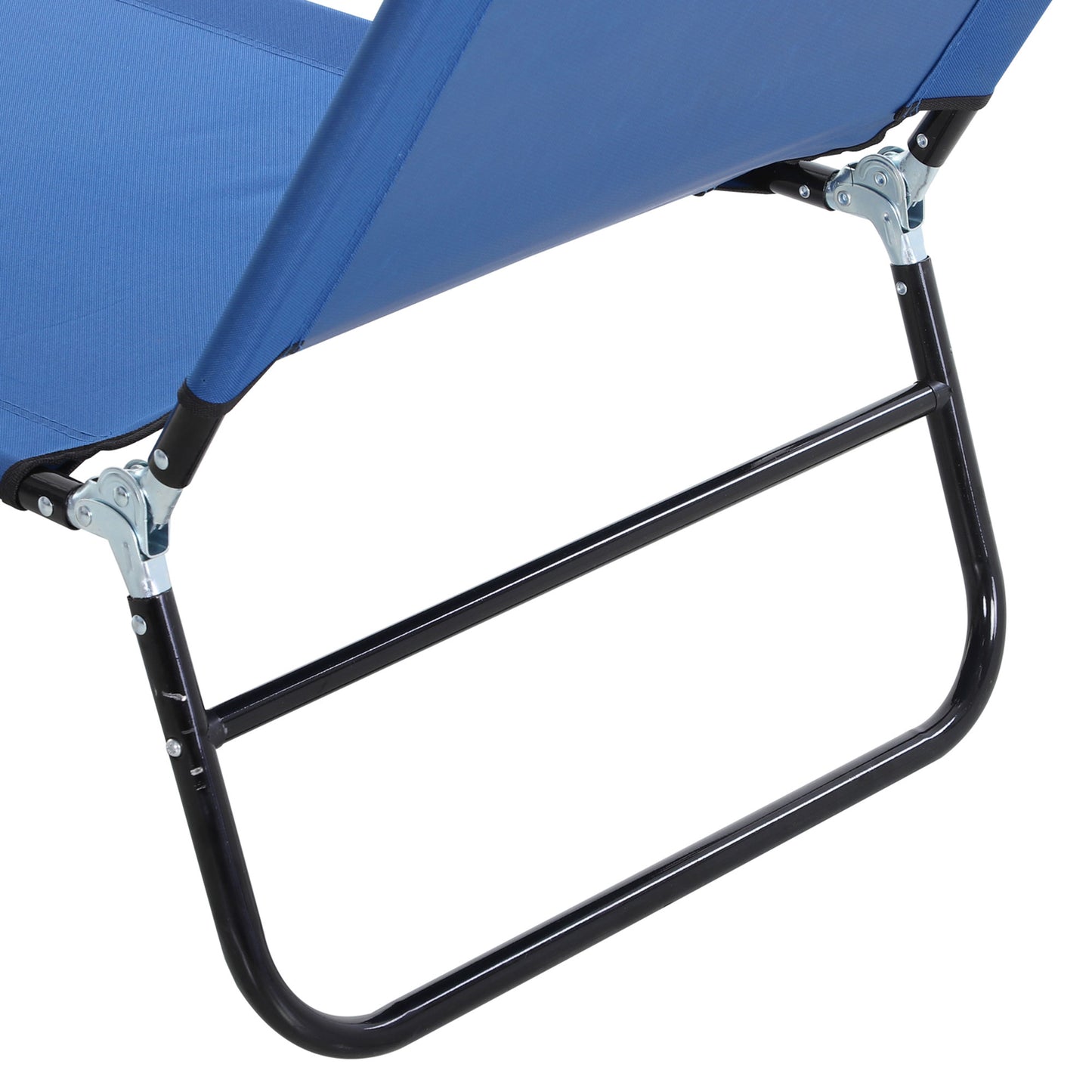 2 Piece Foldable Sun Loungers with 5-Position Adjustable Backrest