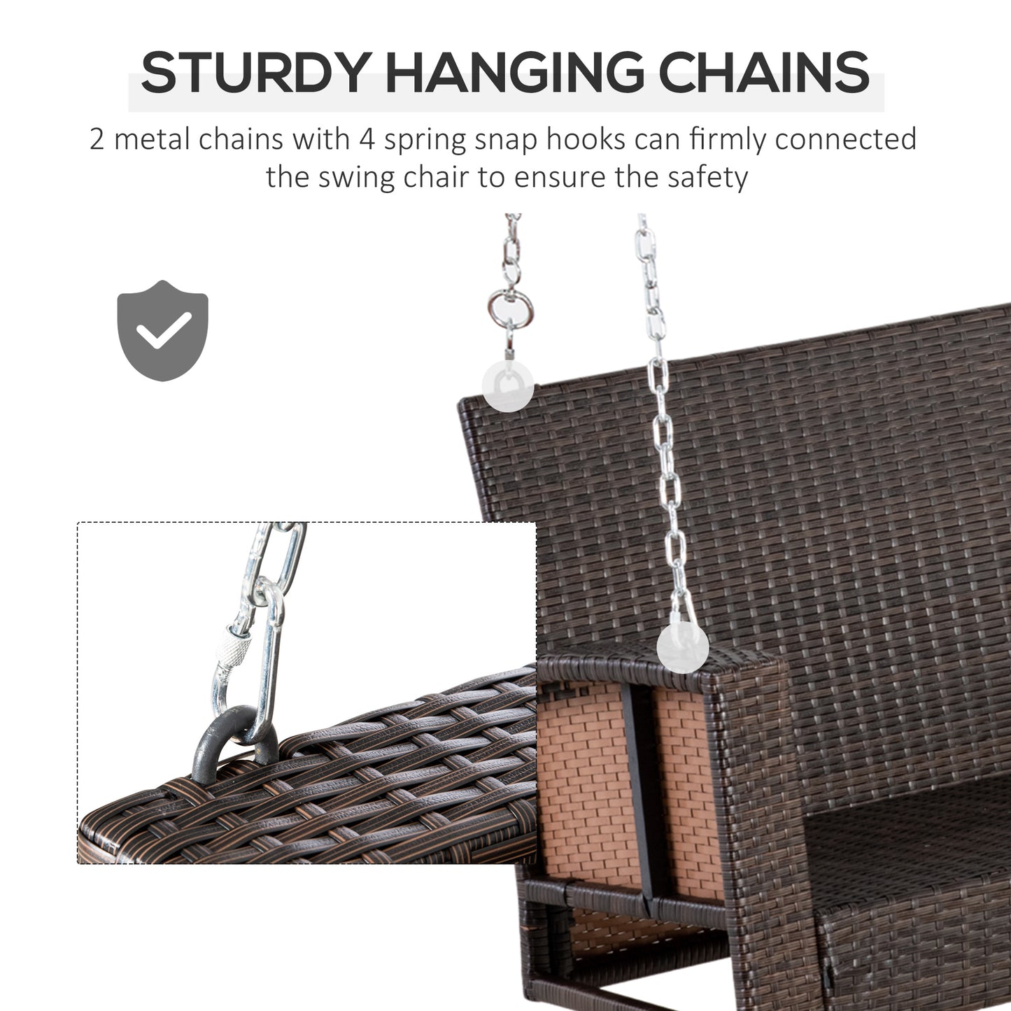 2 Seater Rattan Garden Swing Chair