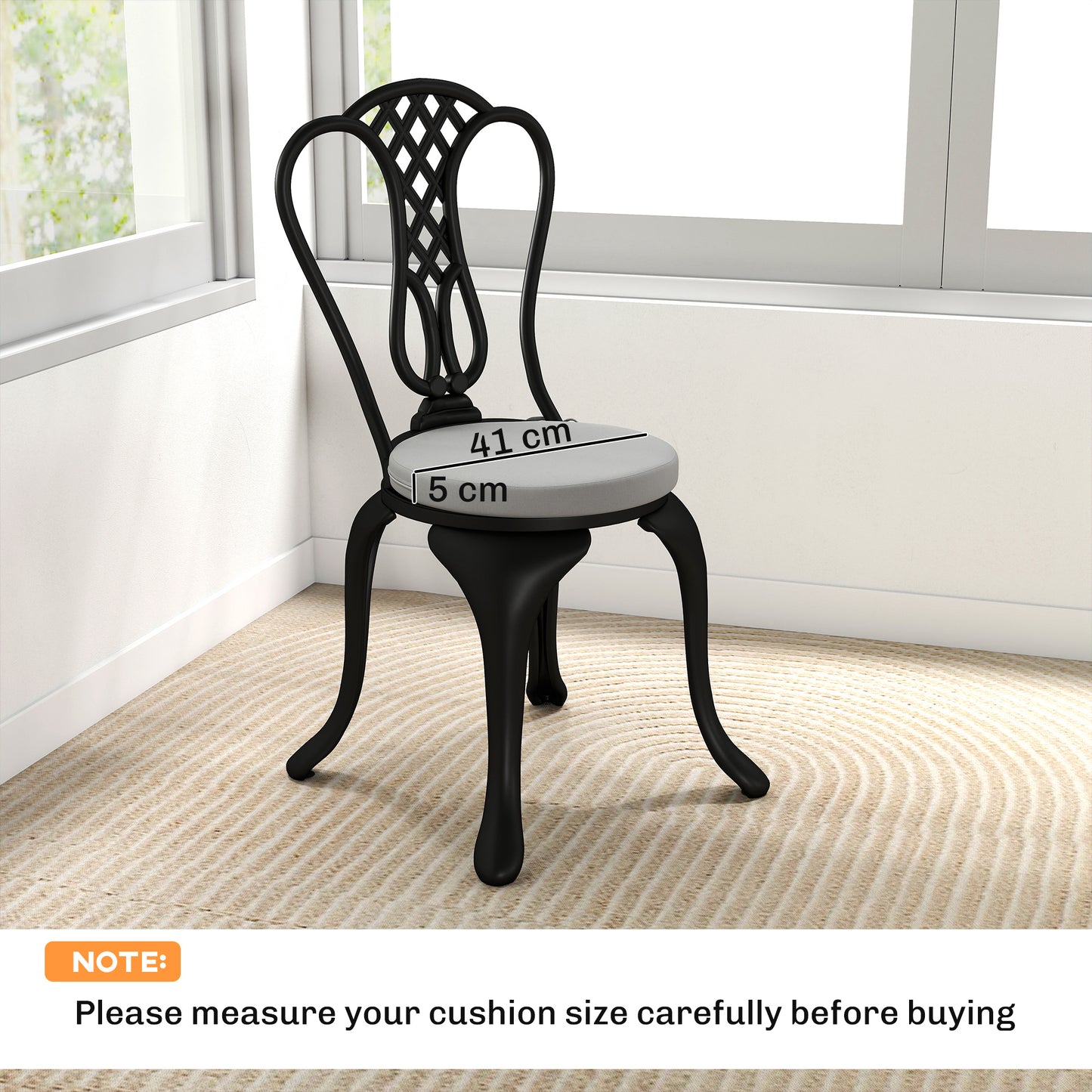 Outdoor Bistro Chair Cushions Set of 4 with Removable Cover