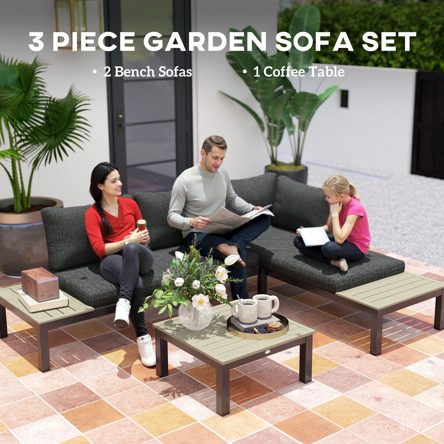 3 Pieces Garden Furniture Set