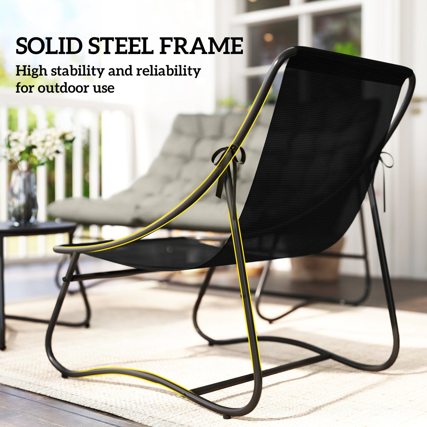 4 Seater Garden Furniture Set, Conversation Set with Loveseat Sofa