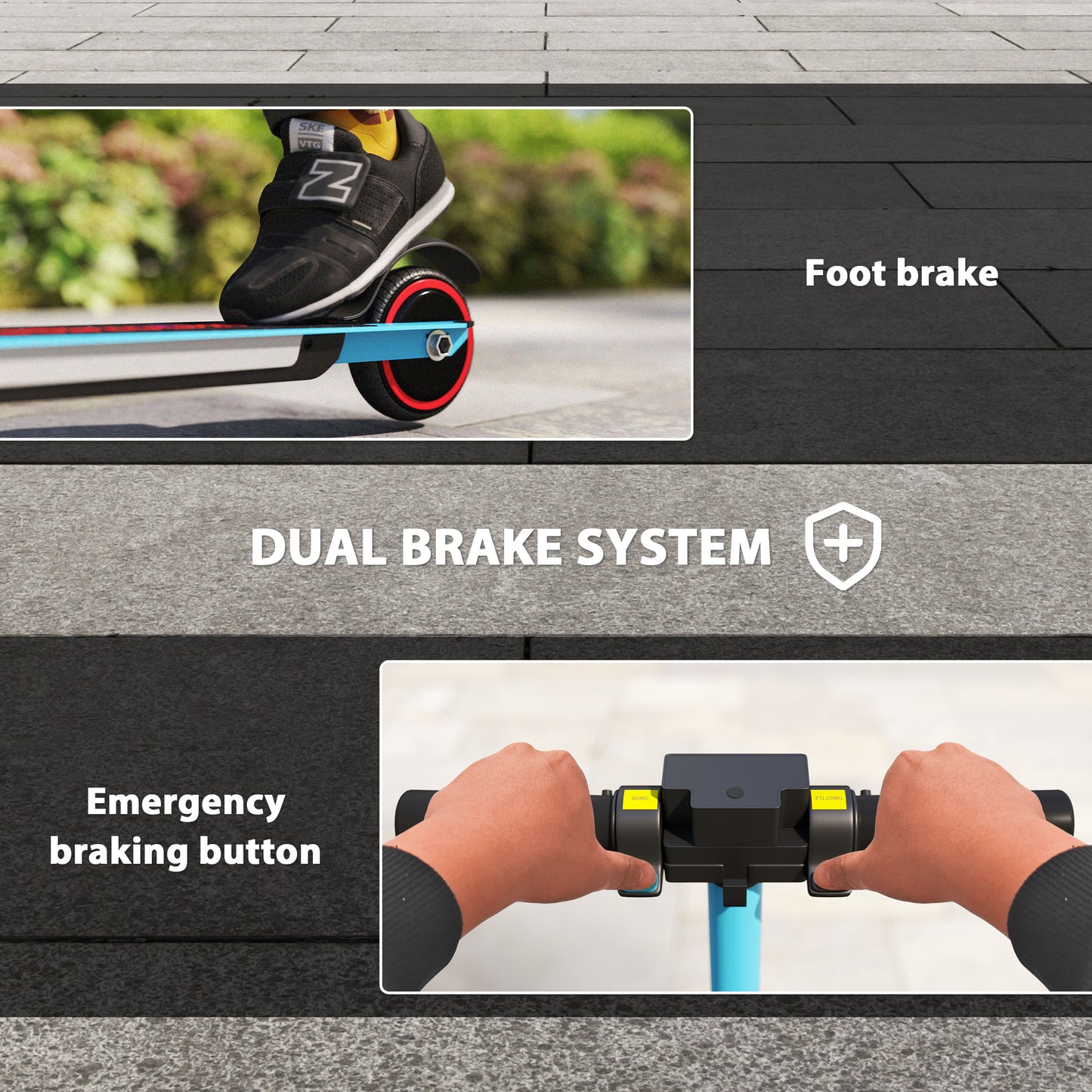 Folding Electric Scooter for Kids, with Dual Brakes