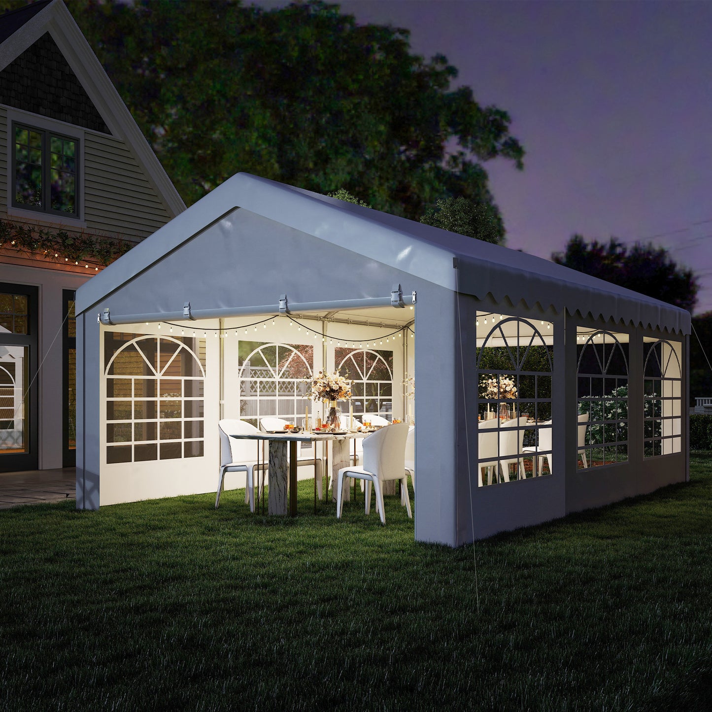 6m x 4m Heavy Duty Garden Gazebo for Parties, Wedding and Events