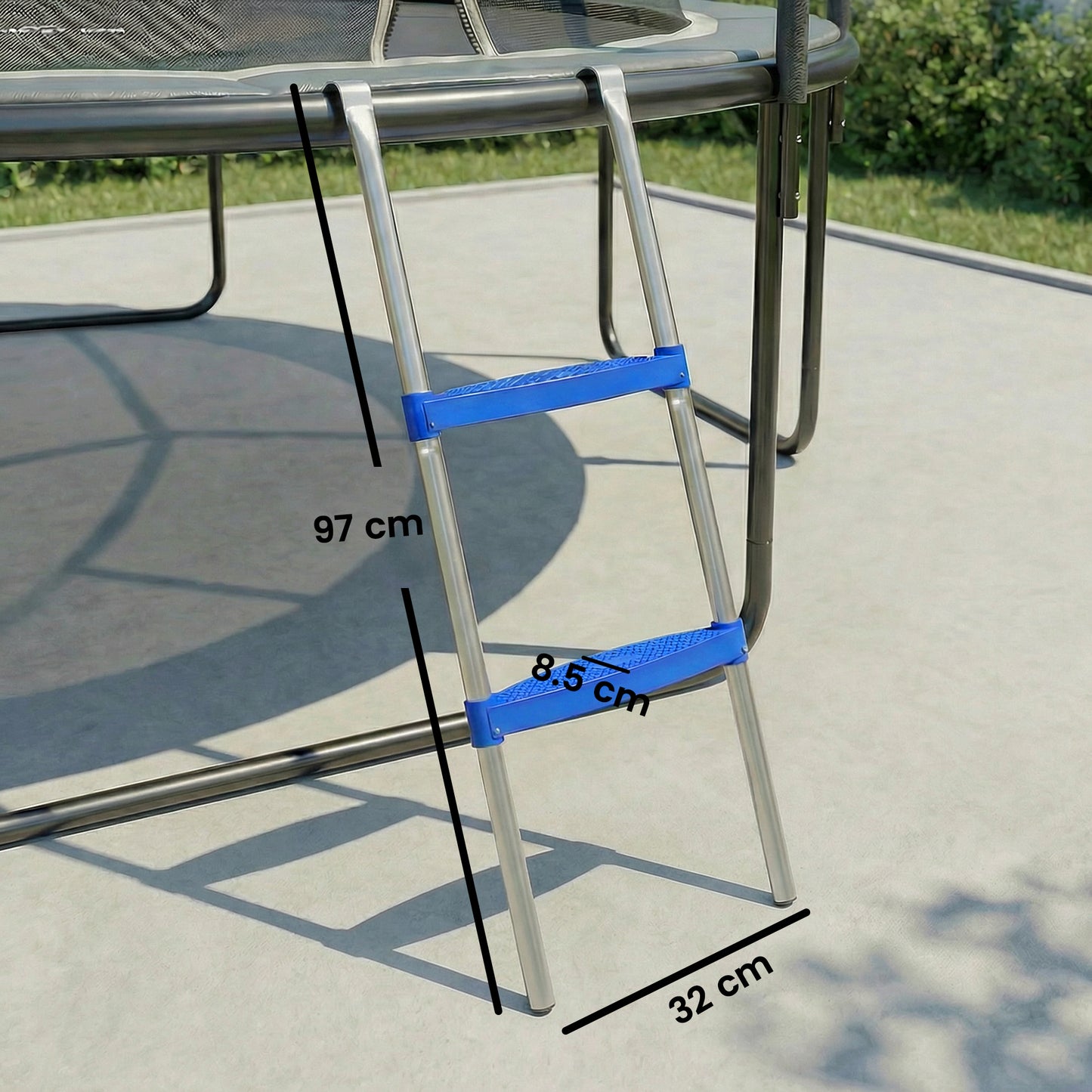 Trampoline Ladder, 2-Steps with Horizontal Wide Steps