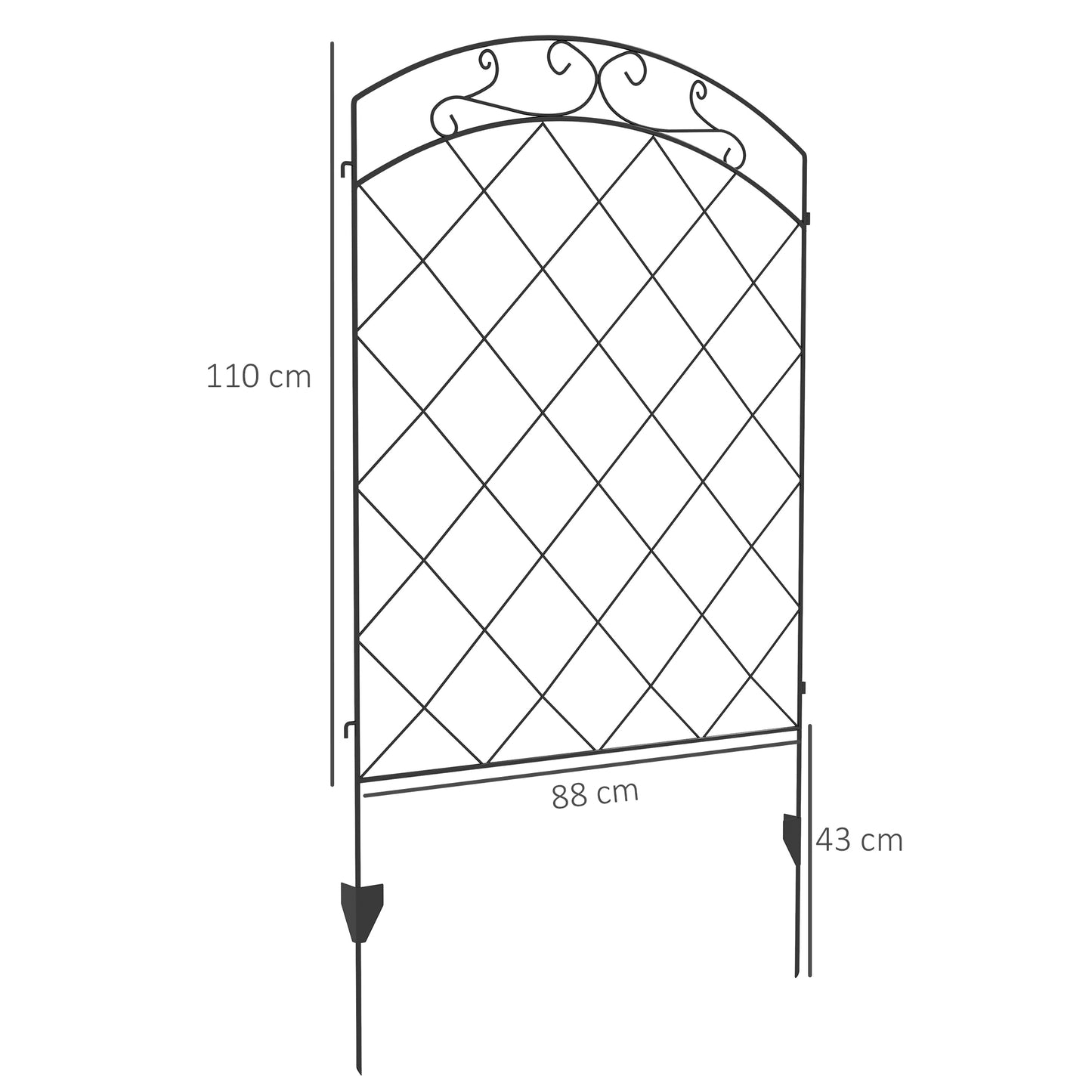 Decorative Garden Fencing, 43in x 11.4ft Outdoor Picket Fence Panels