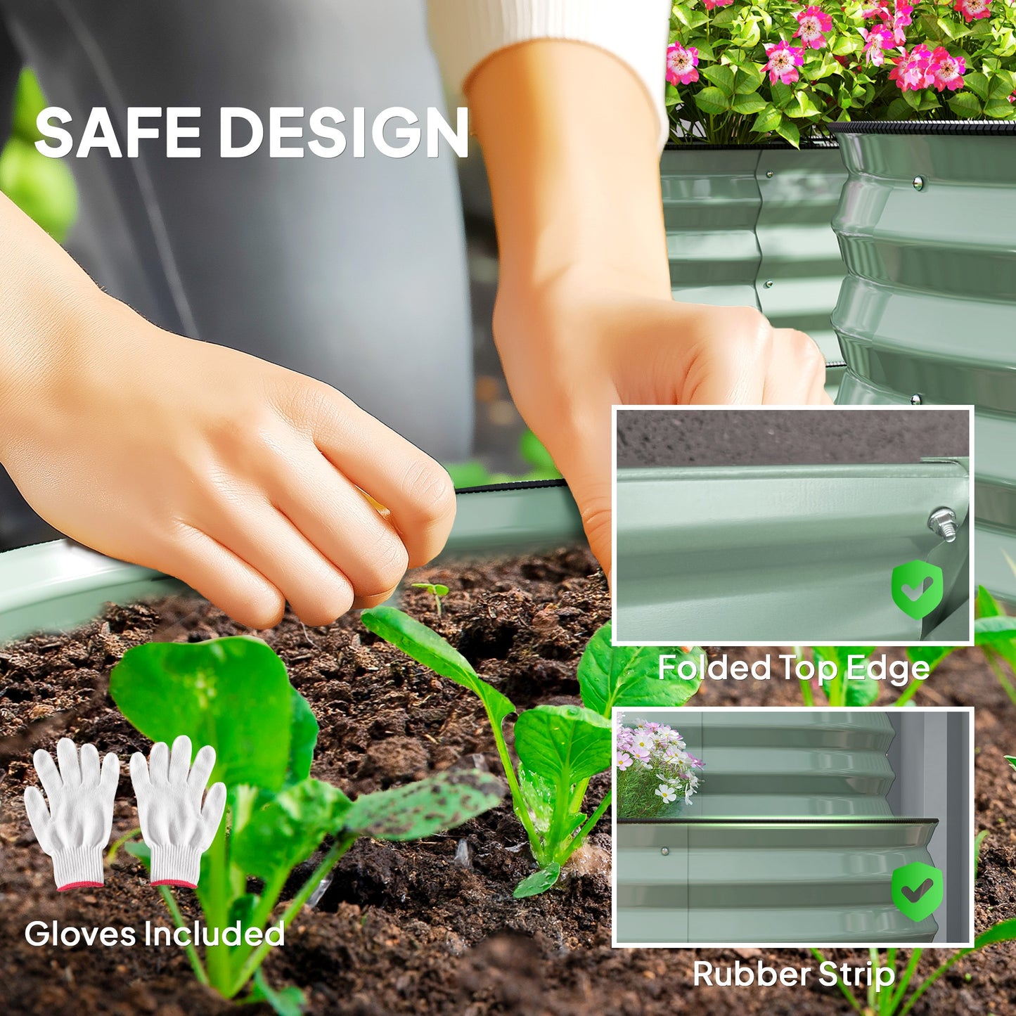 Two-Tier Galvanised Steel Garden Planter (2)