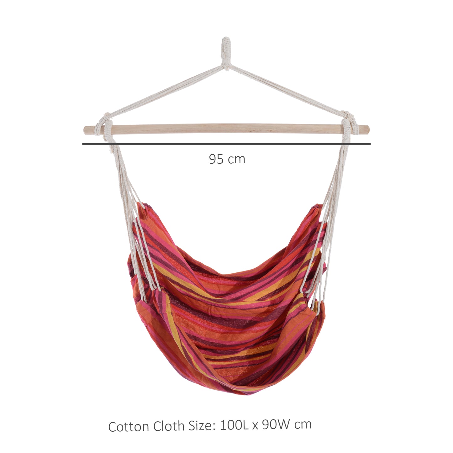 Outdoor Hanging Rope Chair with Cotton Rope