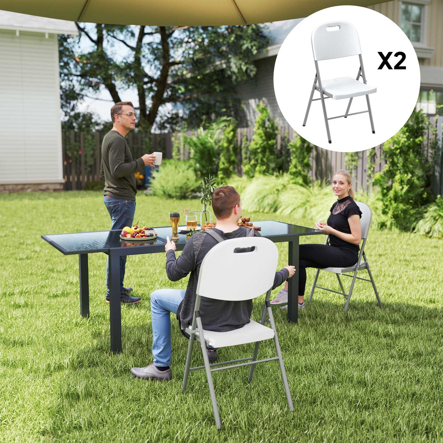Set of Two Foldable Outdoor Chairs