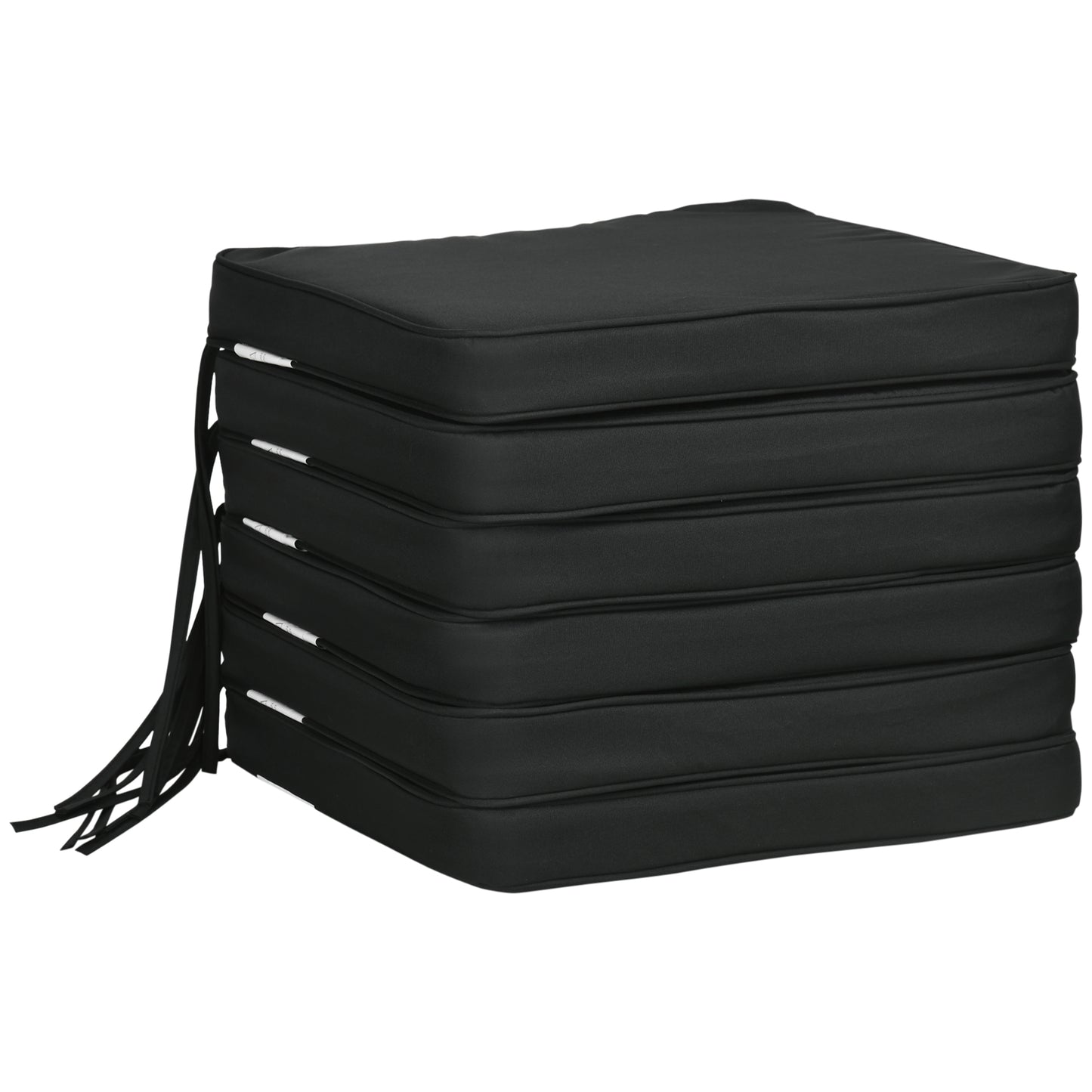 Set of 6 Chair Cushion Seat Pads Dining Chair w/ Straps Indoor