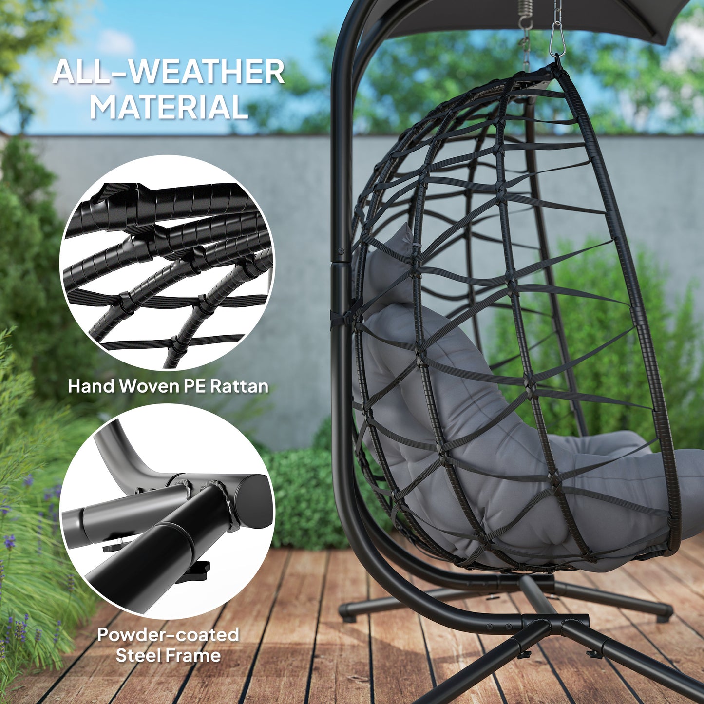 Two-Seater Rattan Egg Chair