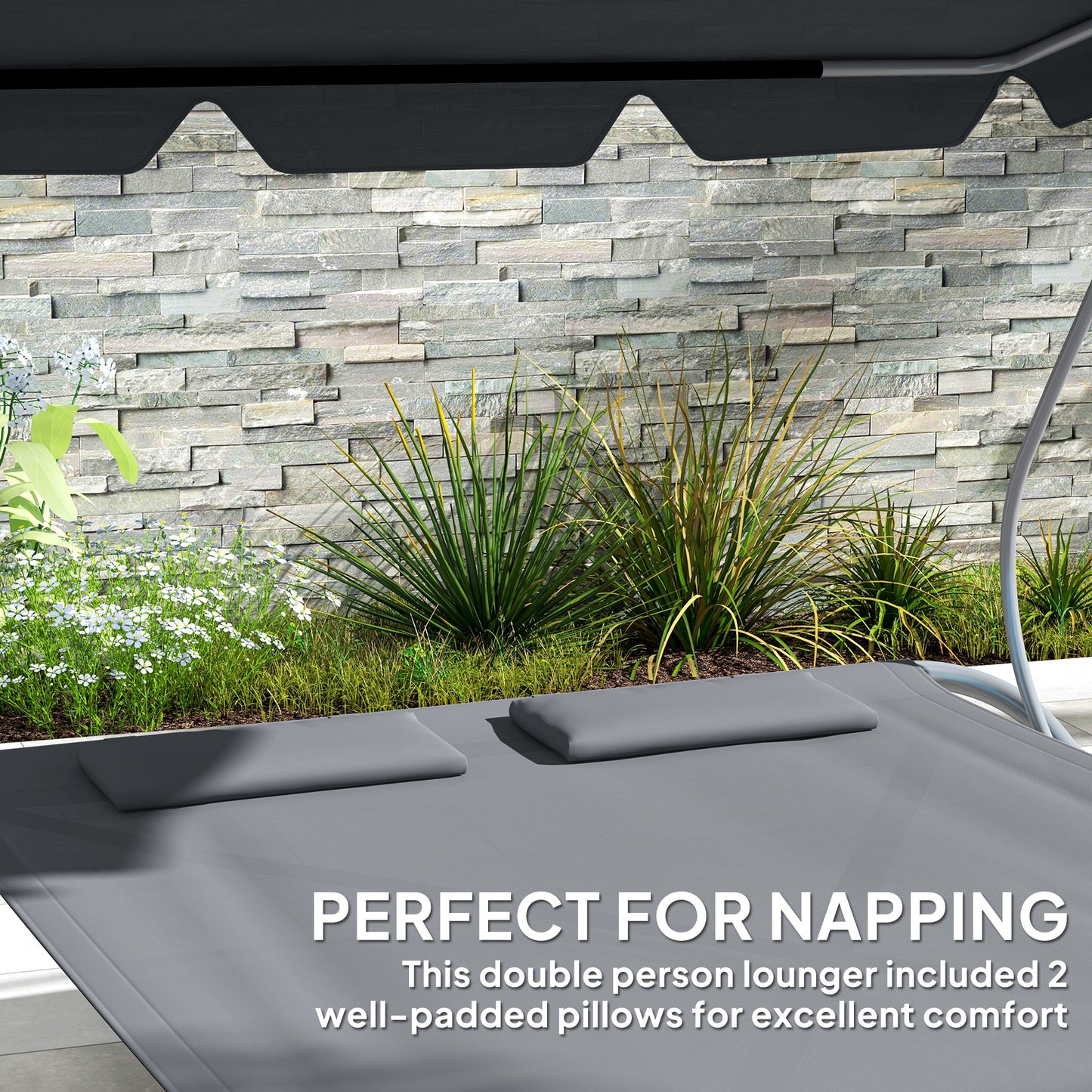 Double Outdoor Bed, with Canopy