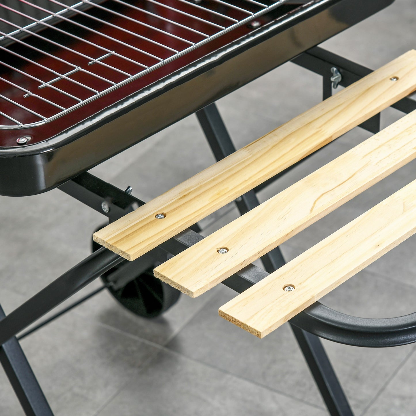 Charcoal Trolley BBQ Barbecue Grill Patio Camping Picnic Garden