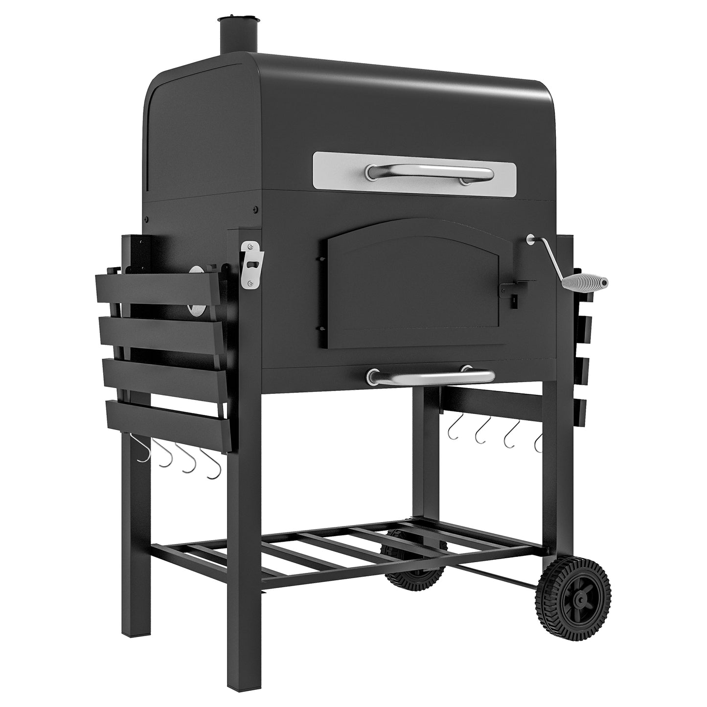 3-in-1 Charcoal BBQ, with Shelves