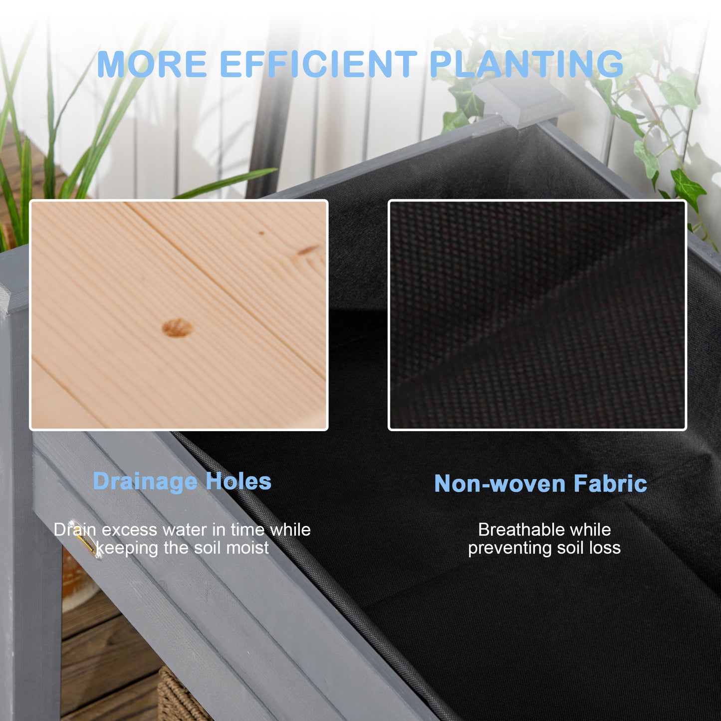Raised Bed for Garden, Wooden Elevated Planter Box with Bed Liner (1)