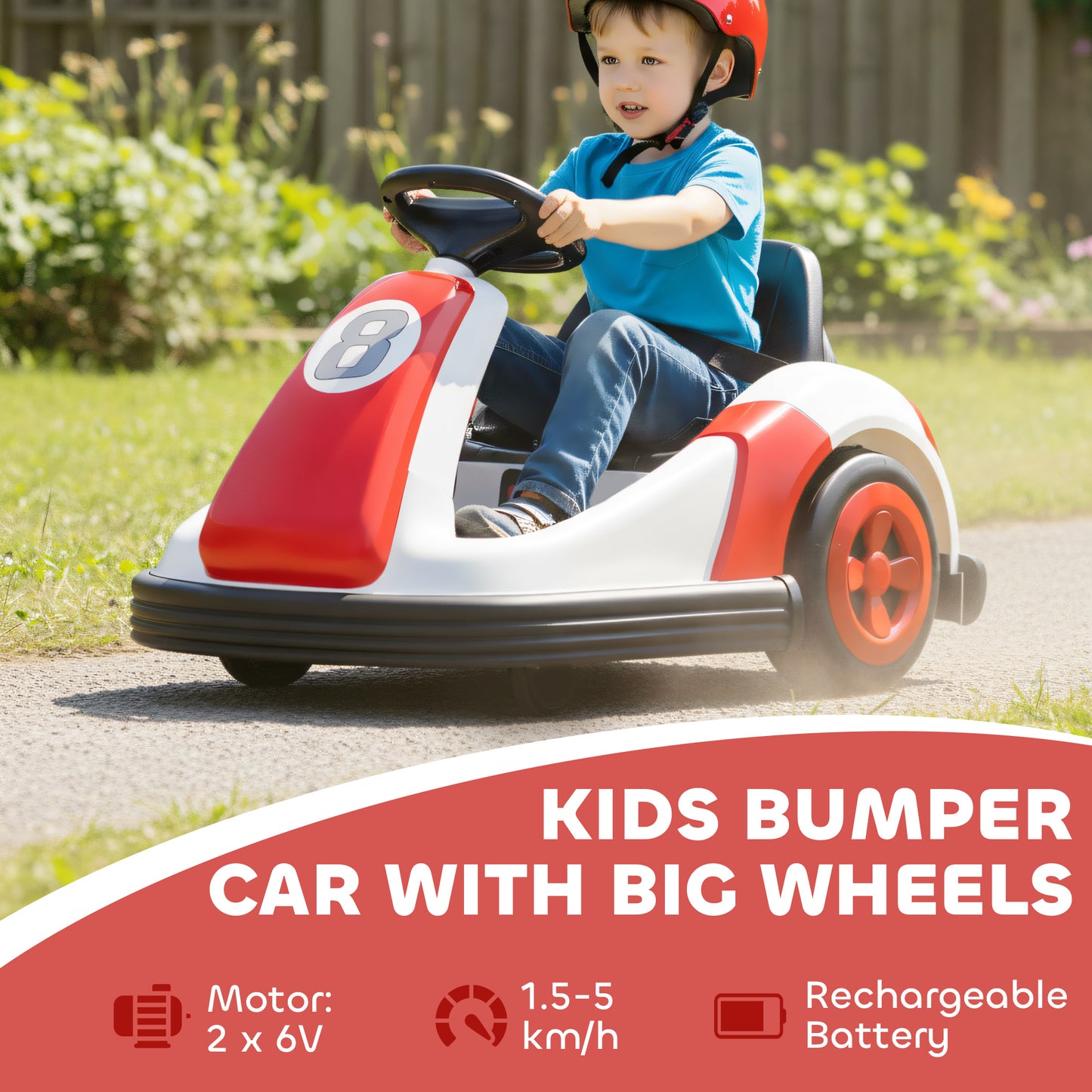 Kids Bumper Car with 360-Degree Rotation