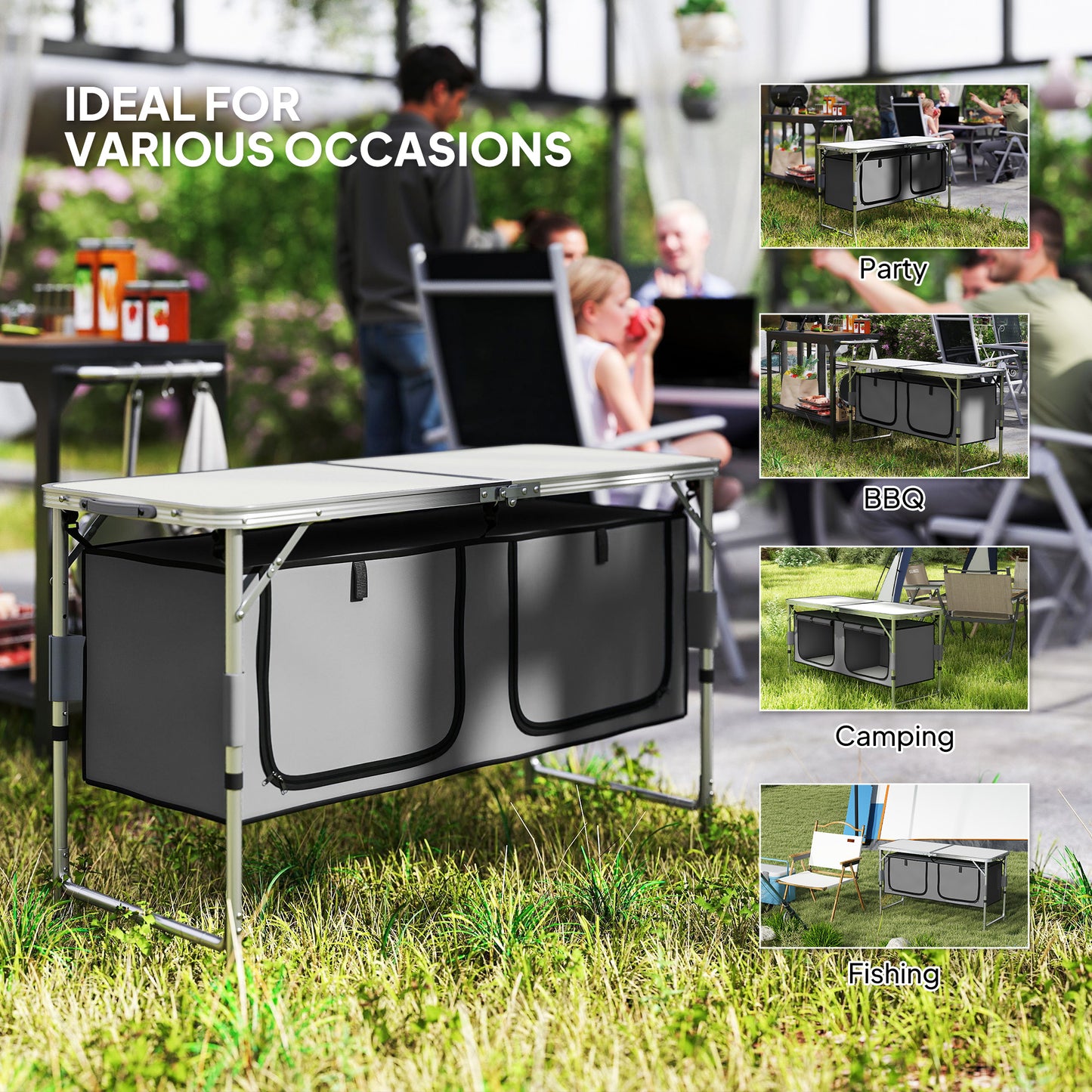 4ft Folding Camping Cupboard Kitchen
