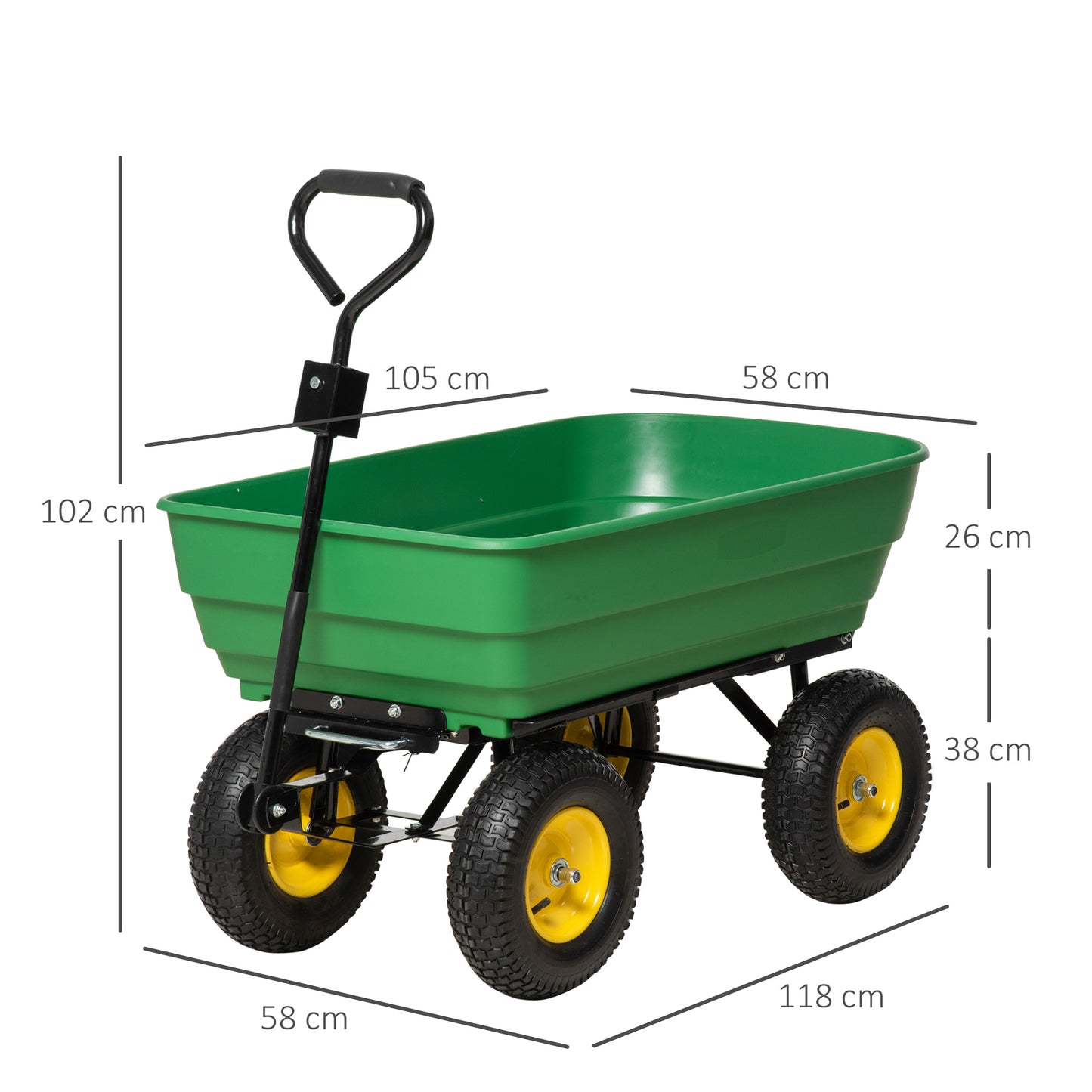 125 Litre Large Garden Cart