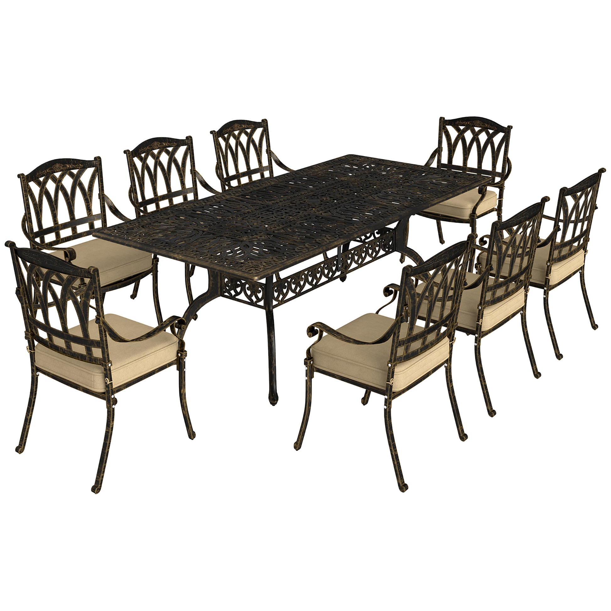 Nine-Piece Cast Aluminium Garden Dining Set