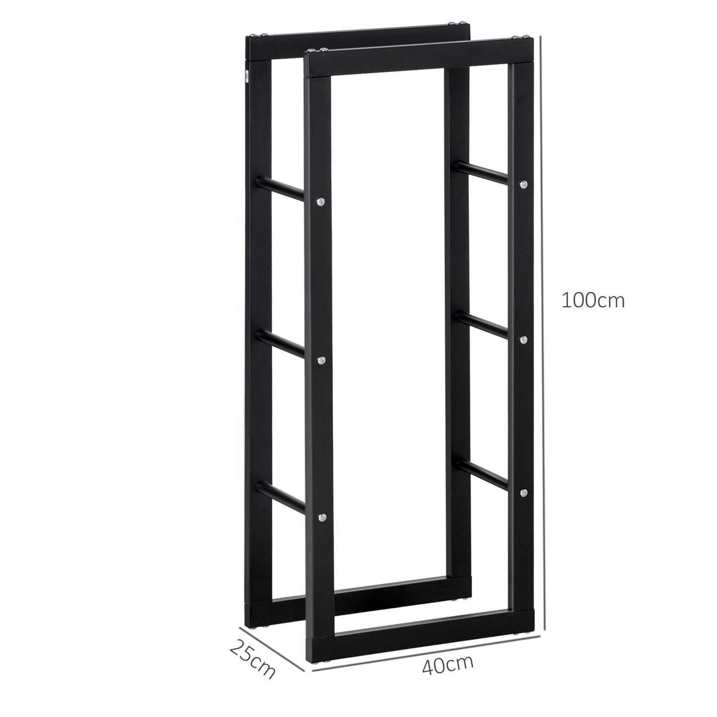 Metal Firewood Log Holder Tall Firewood Rack Indoor Outdoor (2)
