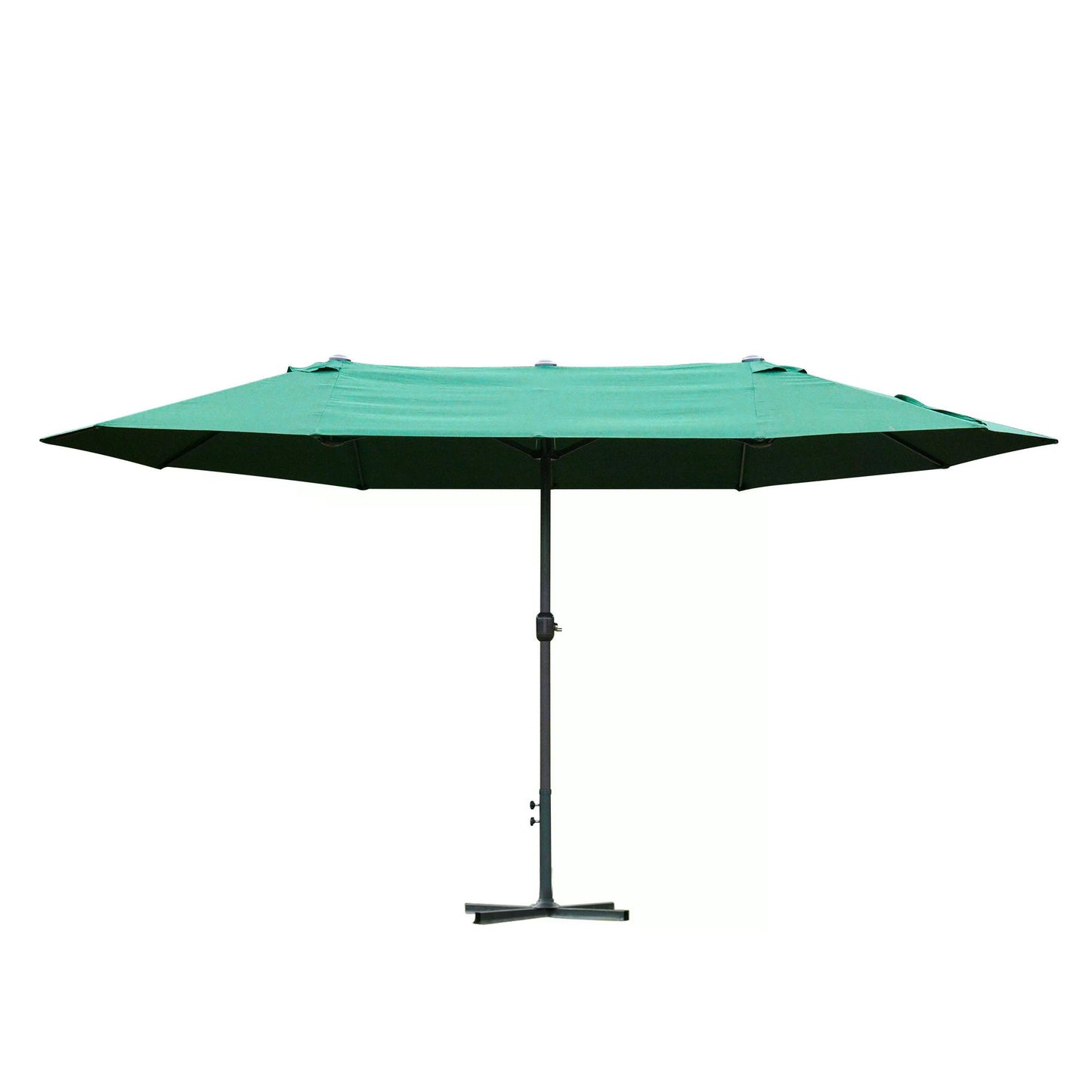 4.6M Sun Umbrella Canopy Double-sided Crank Sun Shade w/ Cross Base (1)