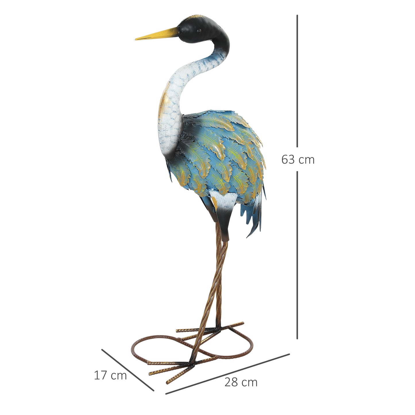 Heron Garden Statue, Standing Garden Ornament (1)