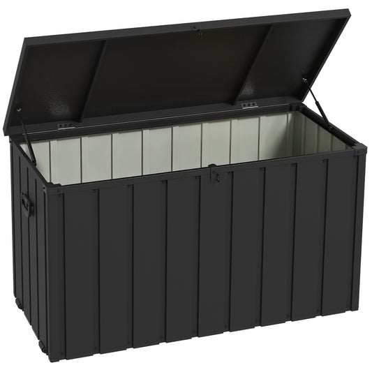 450L Galvanised Steel Garden Storage Box, with Wheels