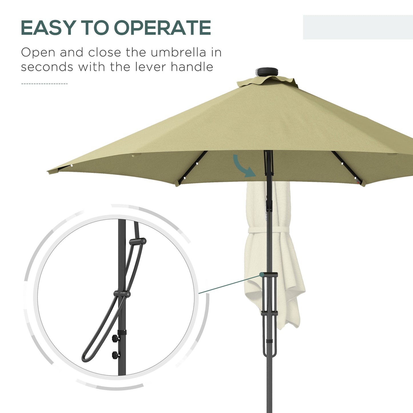 3(m) Solar LED Cantilever Parasol