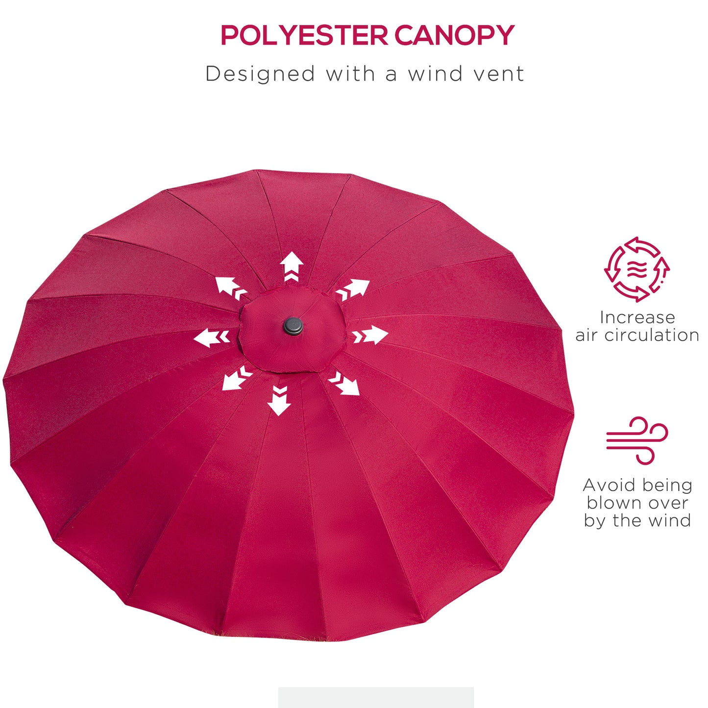 2.5m Shanghai Garden Parasol Umbrella with Crank & Tilt (1)