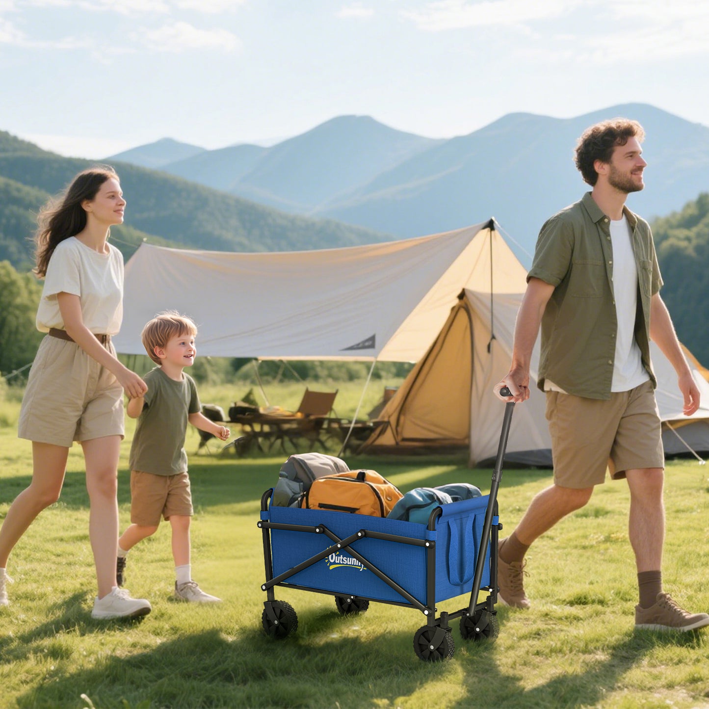 41L Festival Trolley on Wheels, Compact Garden Folding Trolley Cart