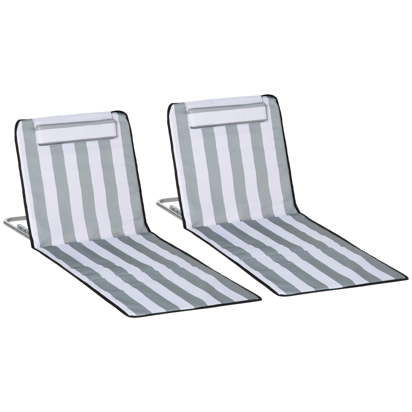 Set of 2 Foldable Garden Beach Chair Mat Lightweight Outdoor Sun