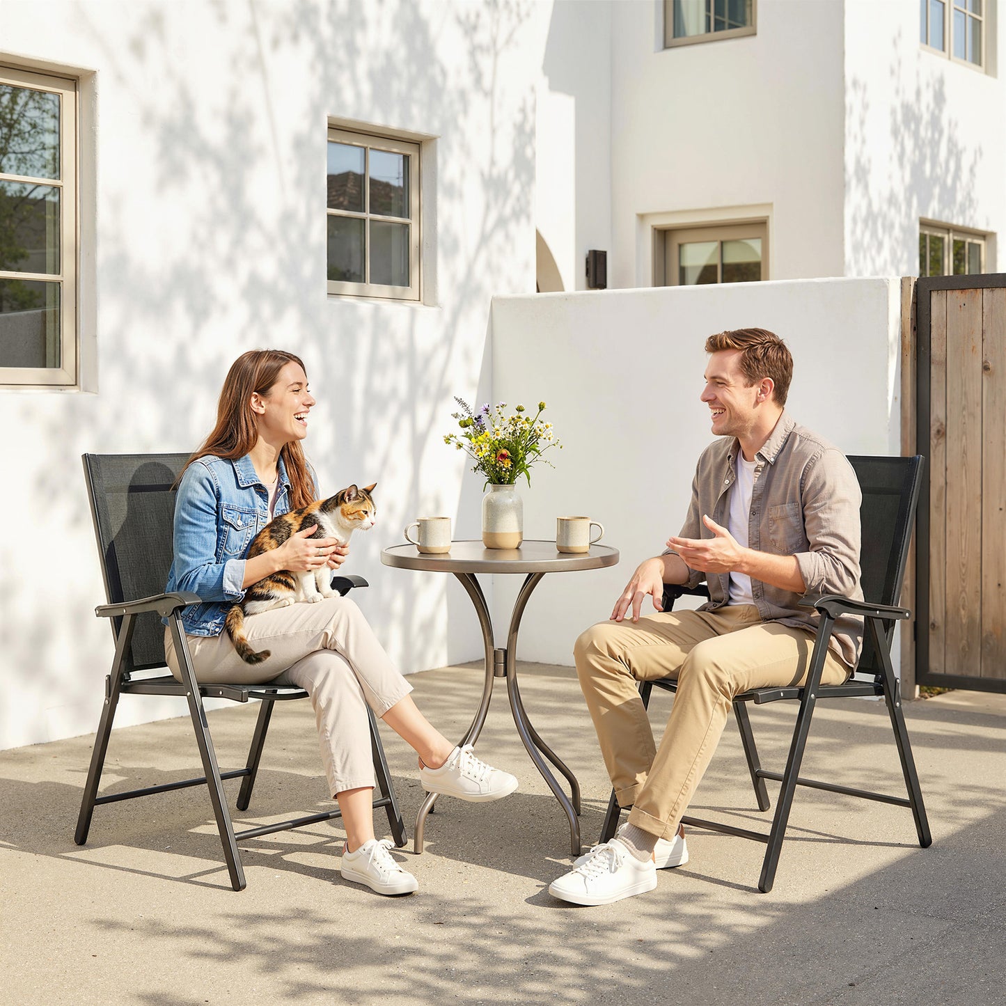 Folding Garden Chairs , Foldable Garden Dining Chairs with High Back