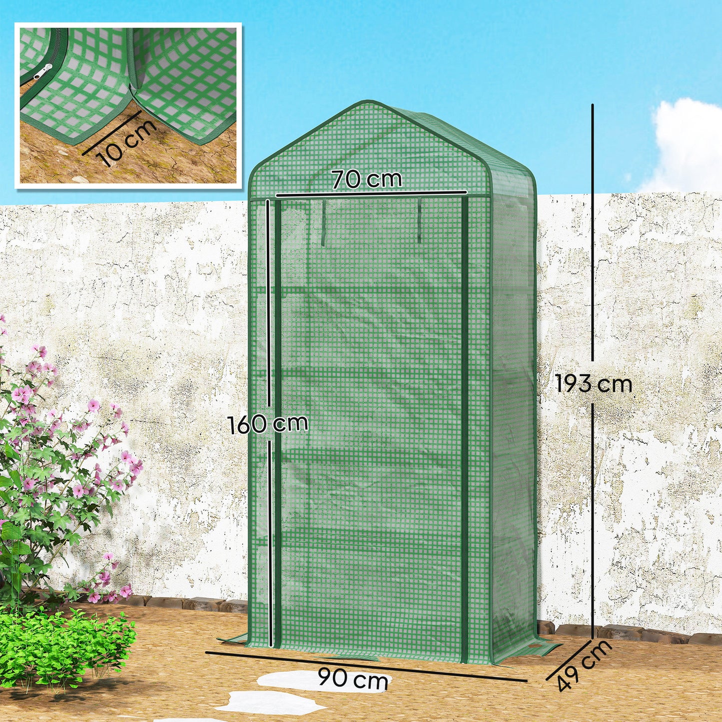 5 Tier Widened Mini Greenhouse with Reinforced PE Cover