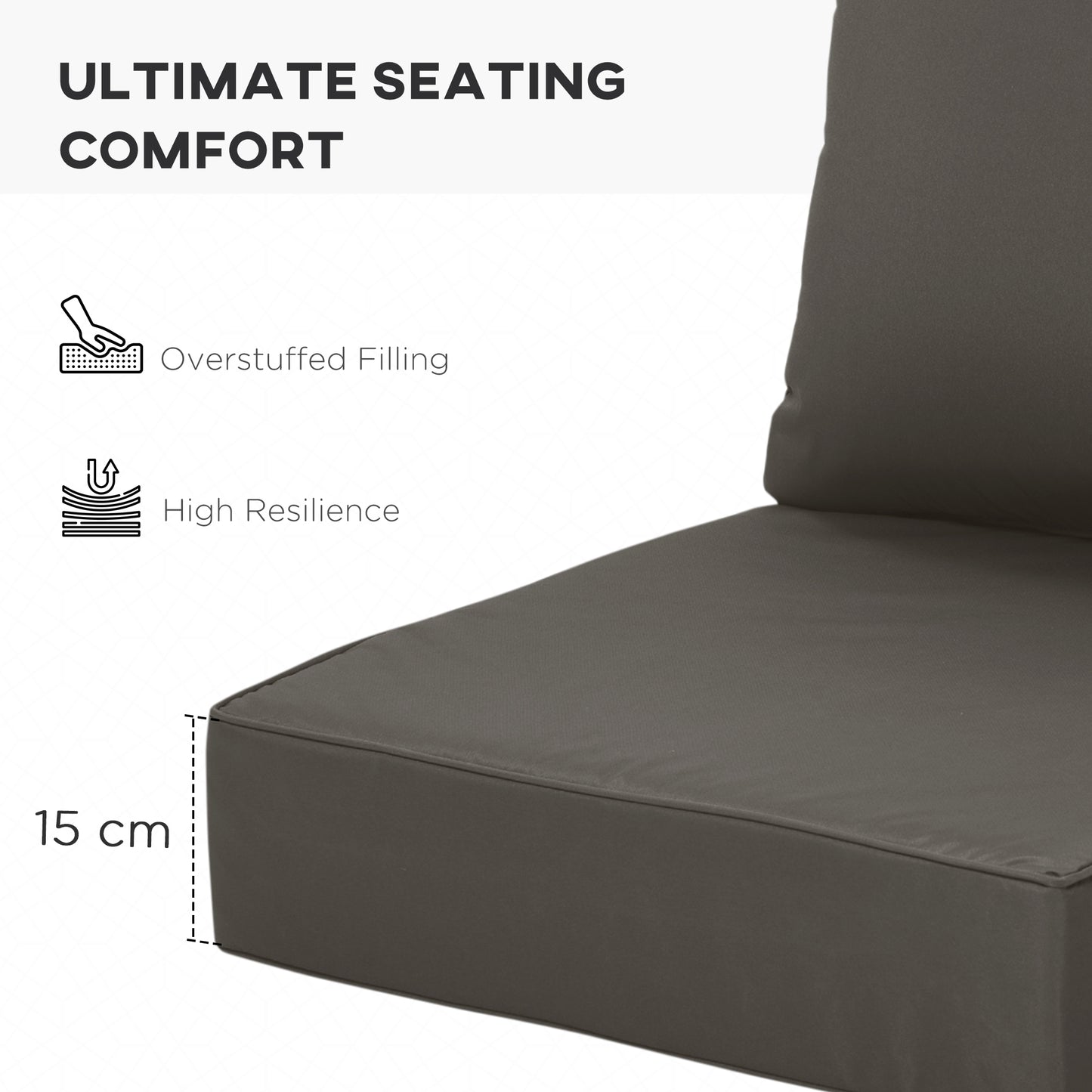 Outdoor Seat and Back Cushion Set Patio Deep Seating Chair