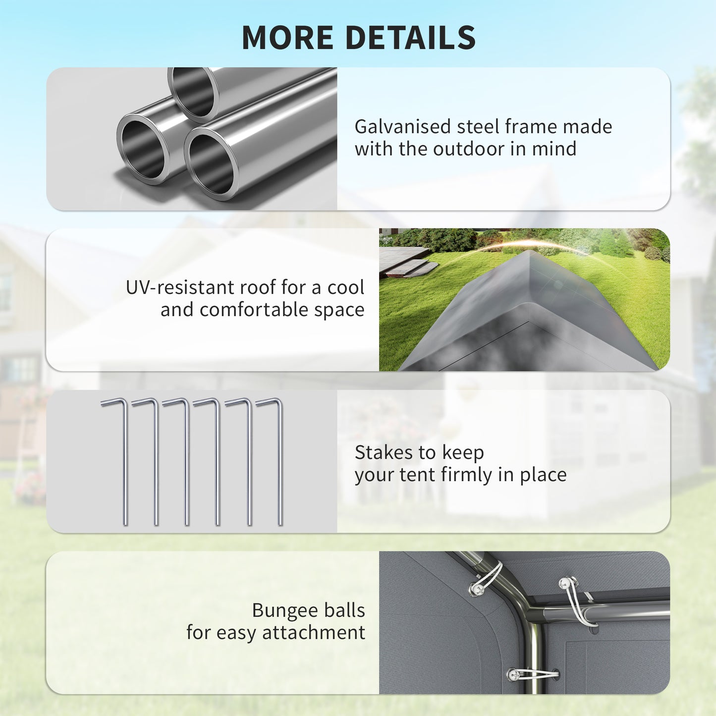 3 x 3 m Party Tent, Outdoor Canopy Tent Shelter